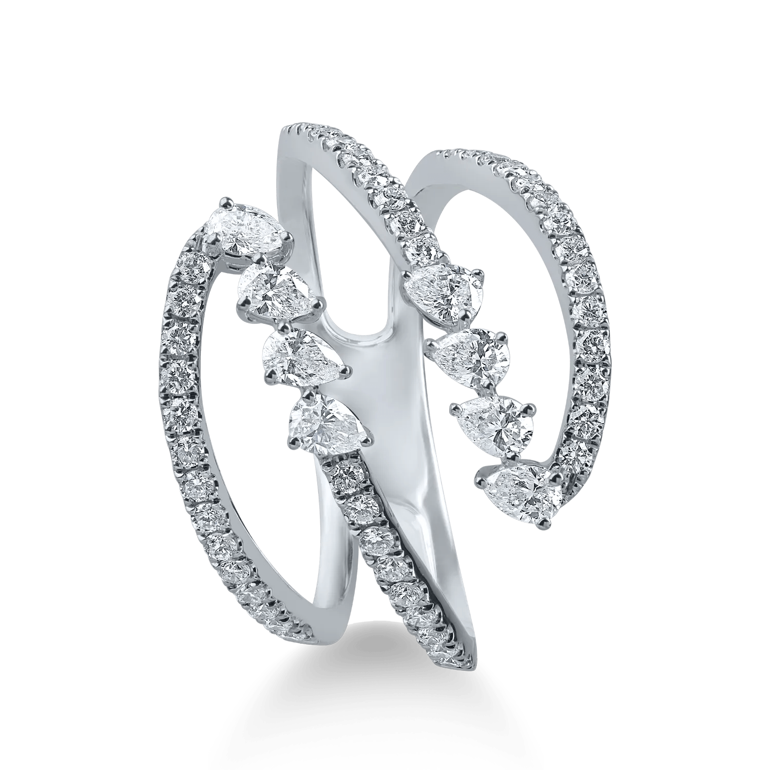 Inel din aur alb cu diamante pear – 0.97ct Inel din aur alb cu diamante pear - 0.97ct
