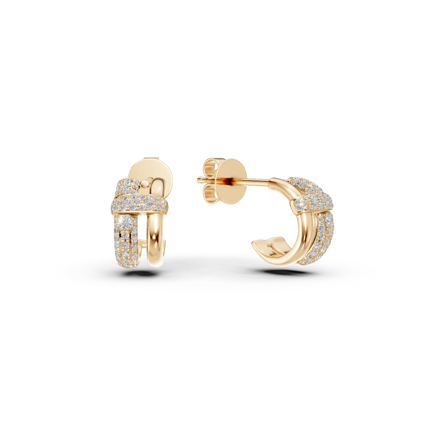 Cercei din aur galben cu diamante de 0.42ct Cercei din aur galben cu diamante de 0.42ct