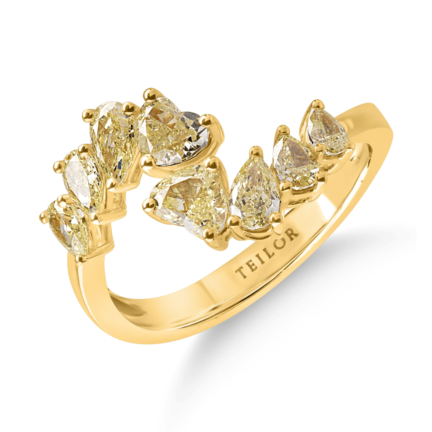Inel din aur galben cu diamante galbene de 1.53ct Inel din aur galben cu diamante galbene de 1.53ct