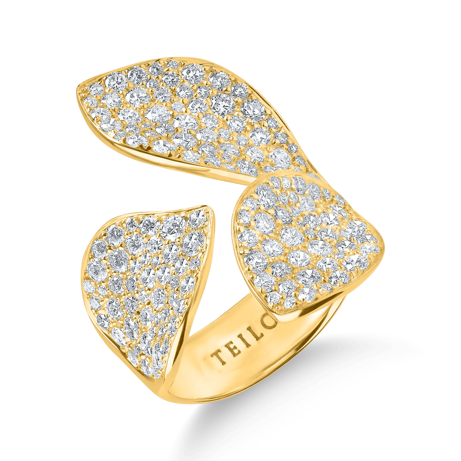 Inel floral din aur galben cu diamante de 2.24ct Inel floral din aur galben cu diamante de 2.24ct