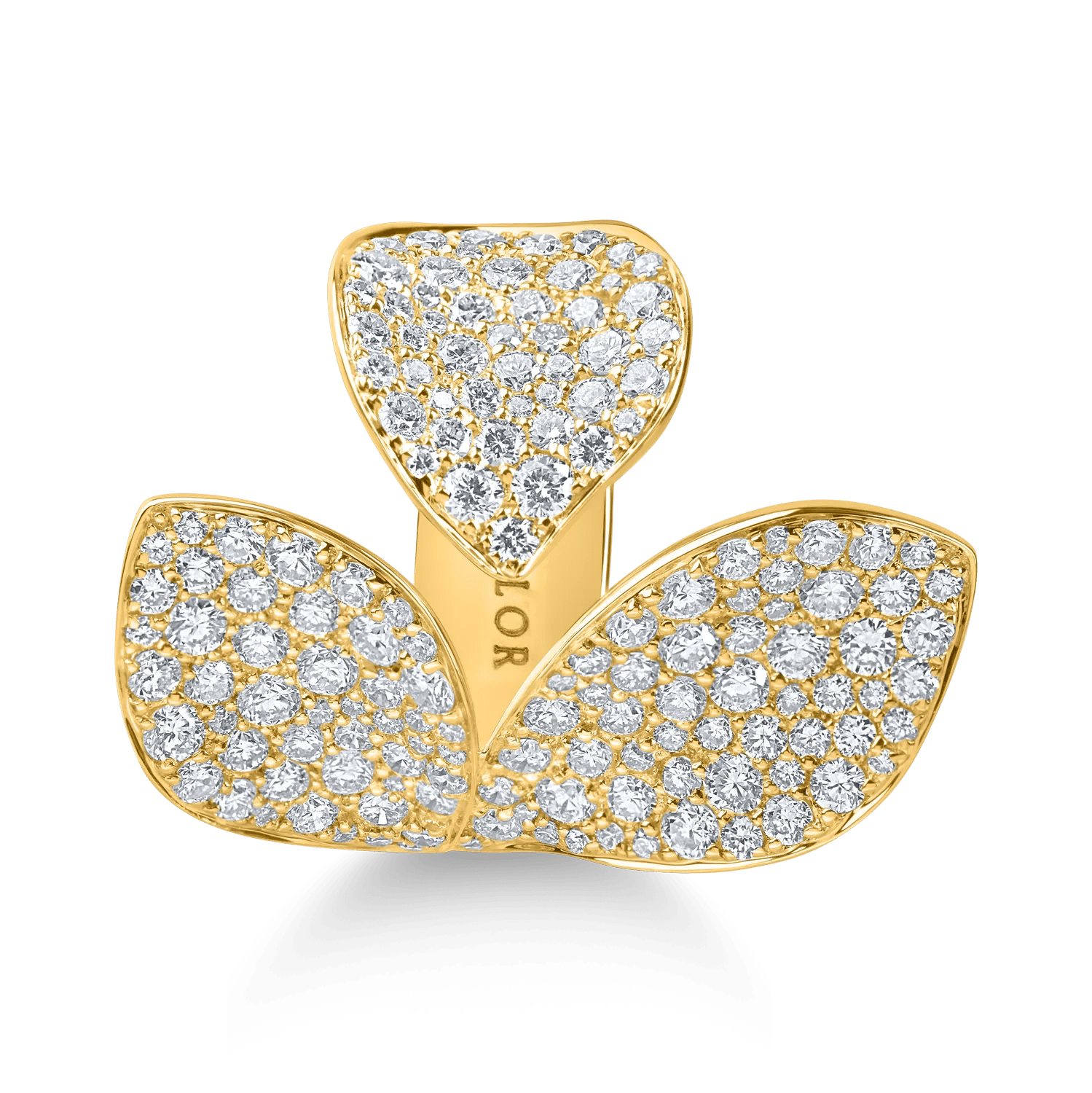 Inel floral din aur galben cu diamante 2.24ct Inel floral din aur galben cu diamante 2.24ct