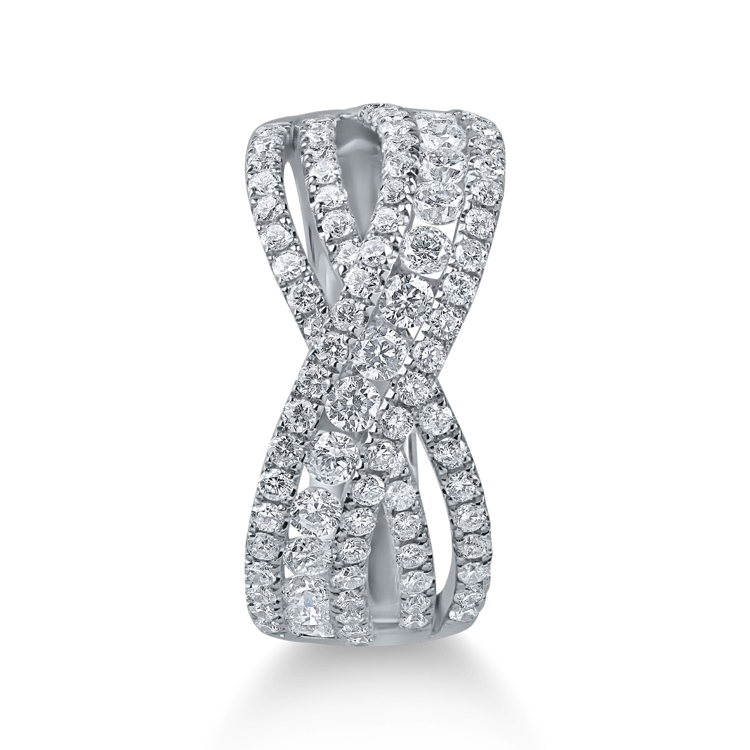 Inel împletit din aur alb cu diamante de 1.28ct Inel împletit din aur alb cu diamante de 1.28ct