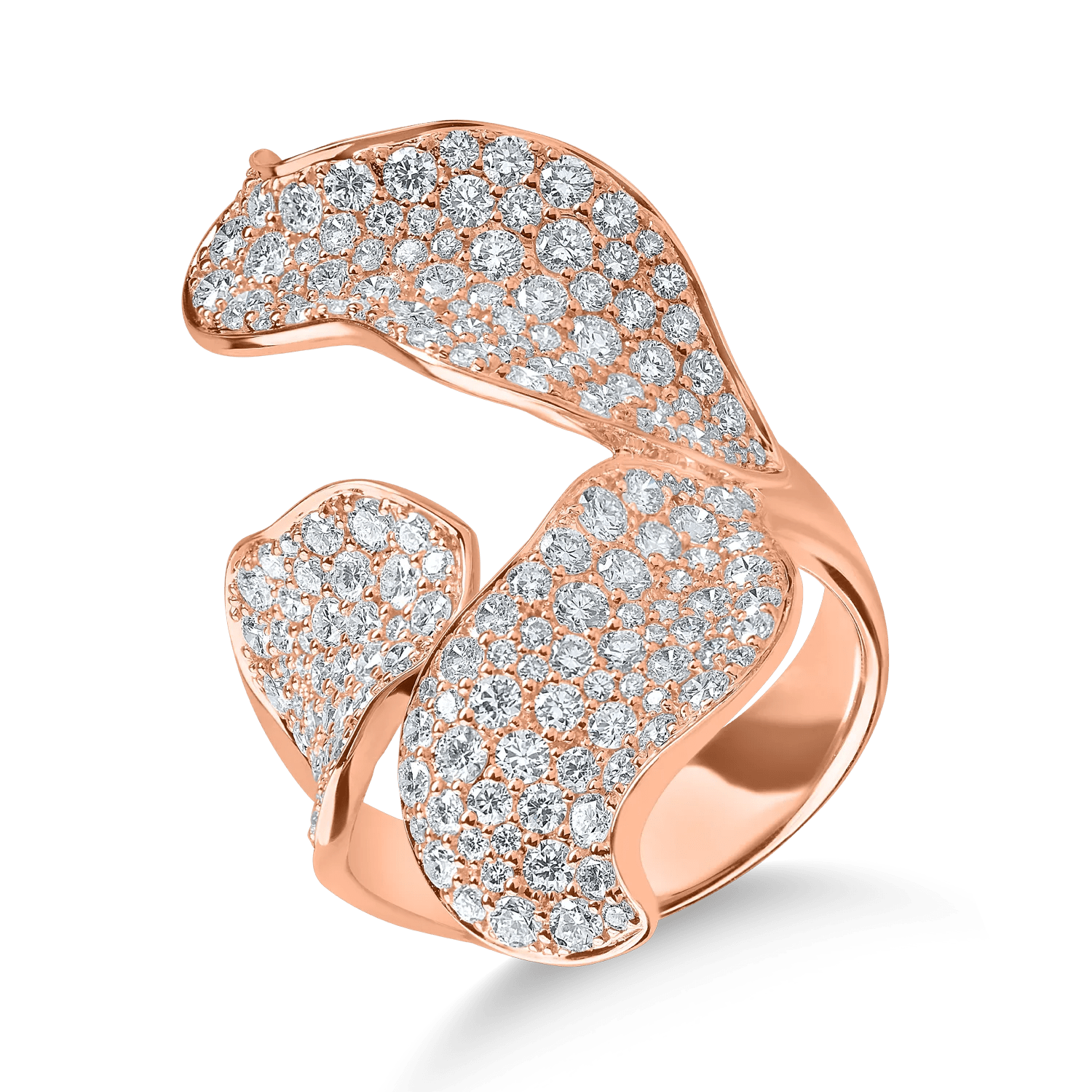 Inel floral din aur roz cu diamante de 2.44ct Inel floral din aur roz cu diamante de 2.44ct