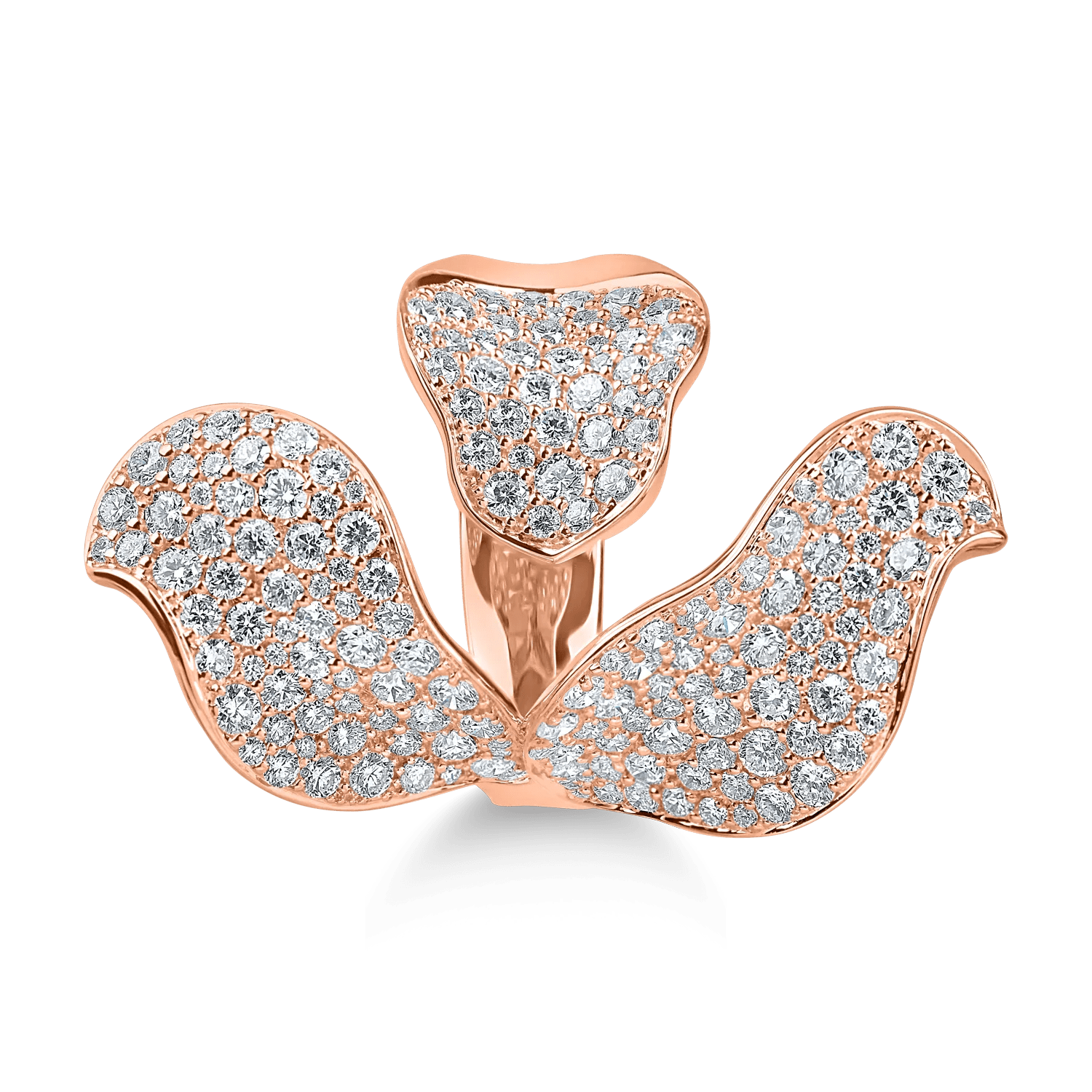 Inel floral din aur roz cu diamante de 2.44ct Inel floral din aur roz cu diamante de 2.44ct