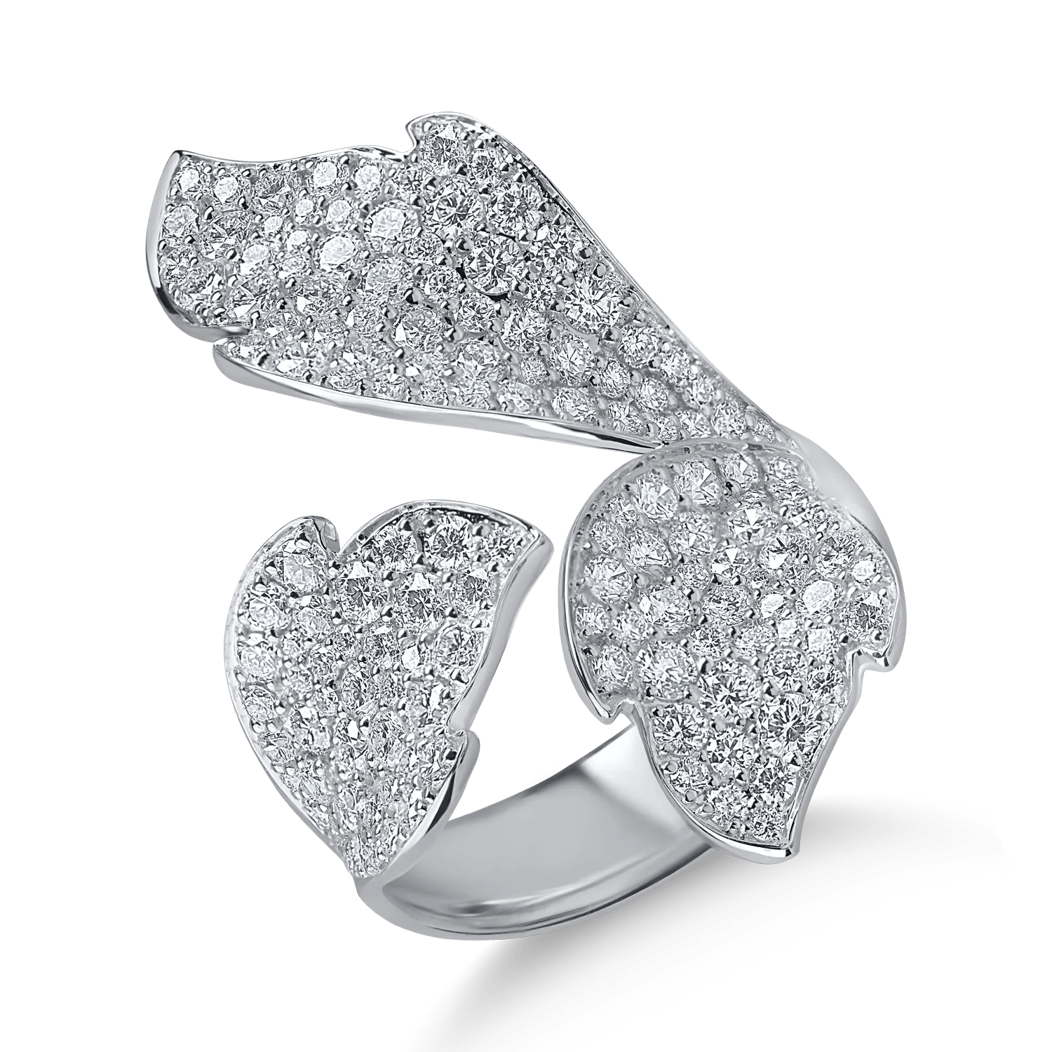 Inel floral din aur alb cu diamante de 1.94ct Inel floral din aur alb cu diamante de 1.94ct