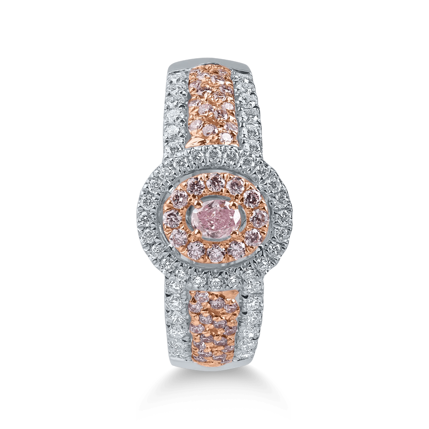 Inel din aur alb-roz cu diamante roz – 0.71ct Inel din aur alb-roz cu diamante roz - 0.71ct