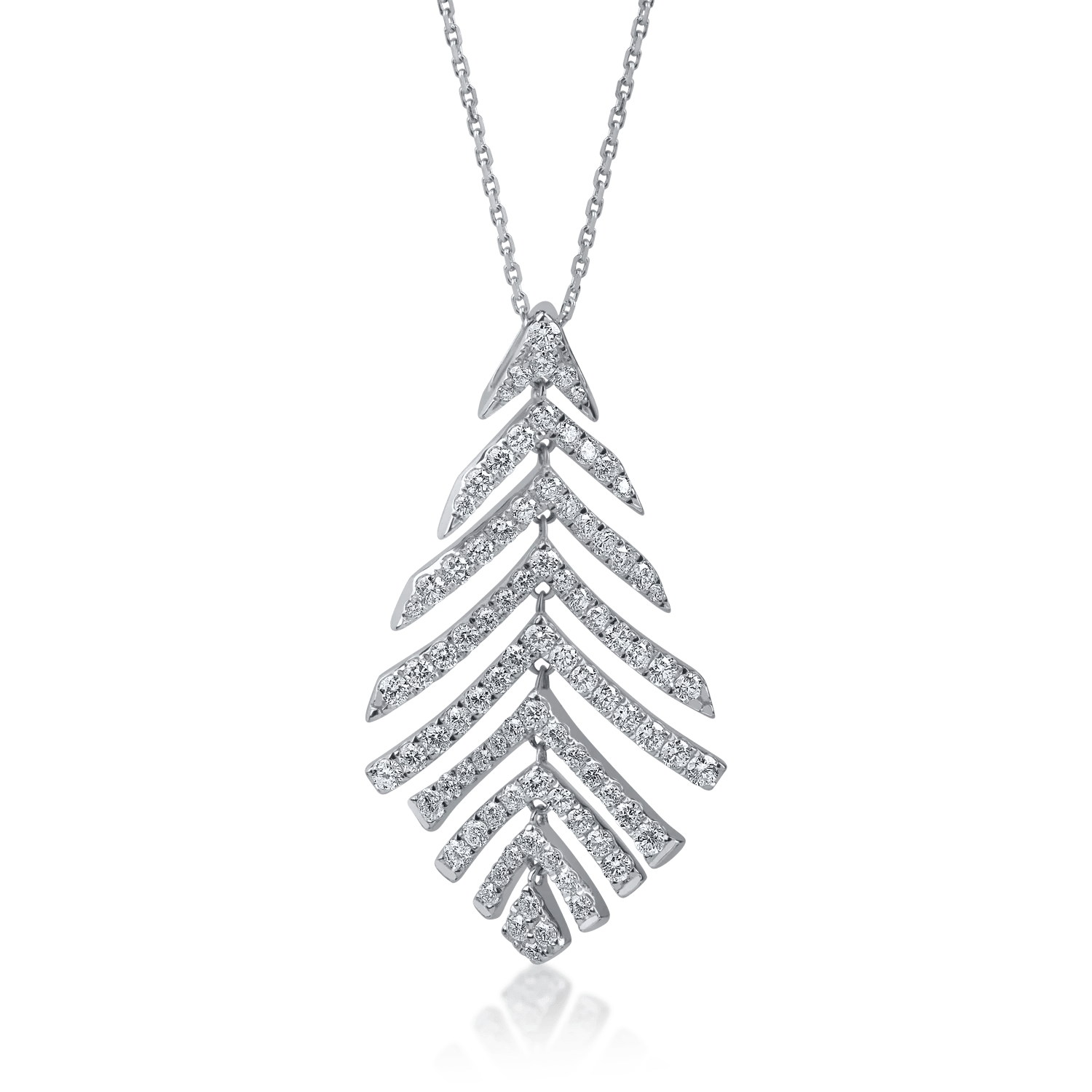 Lanț cu pandantiv din aur alb și diamante de 1.47ct Lanț cu pandantiv din aur alb și diamante de 1.47ct
