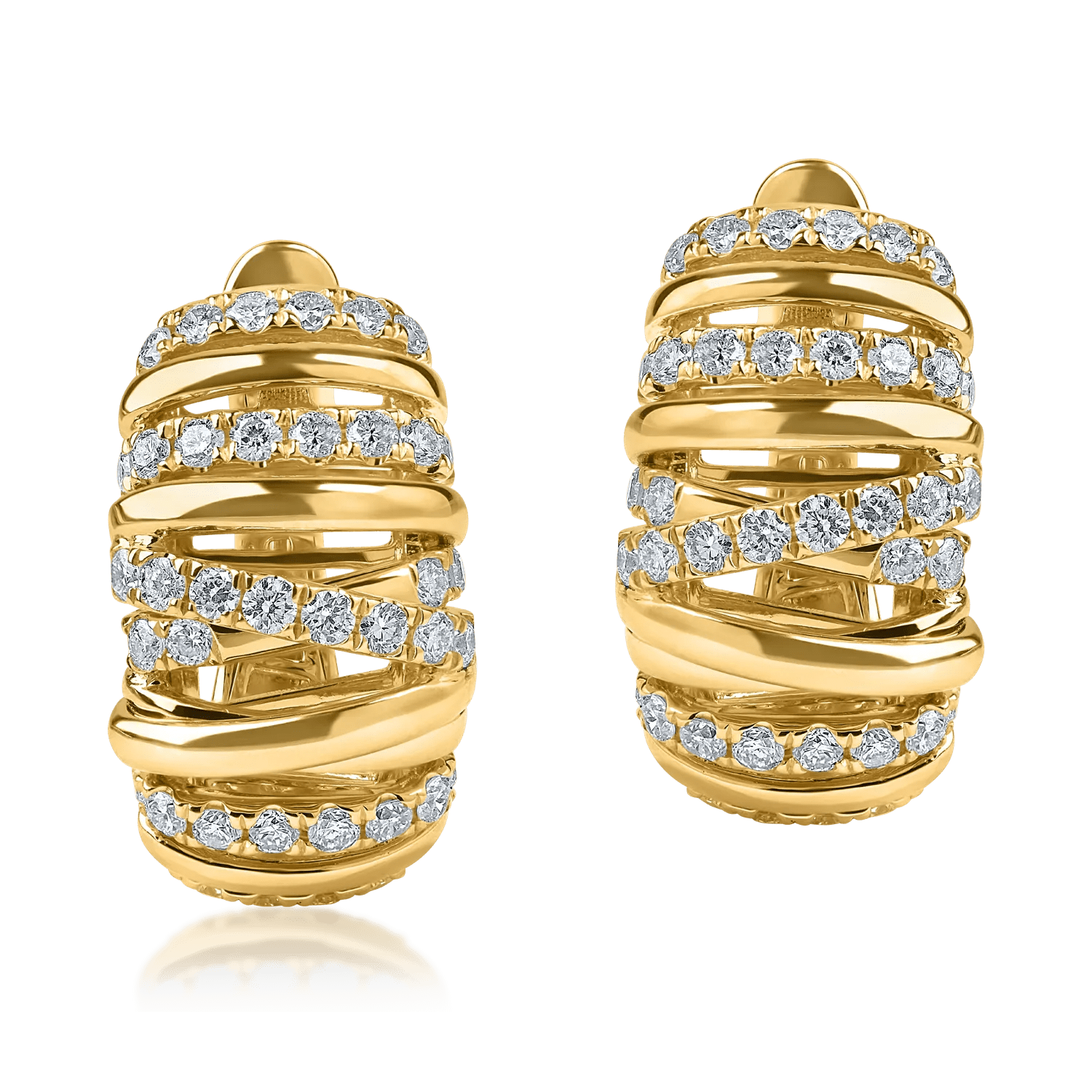 Cercei din aur galben cu diamante de 1.36ct Cercei din aur galben cu diamante de 1.36ct