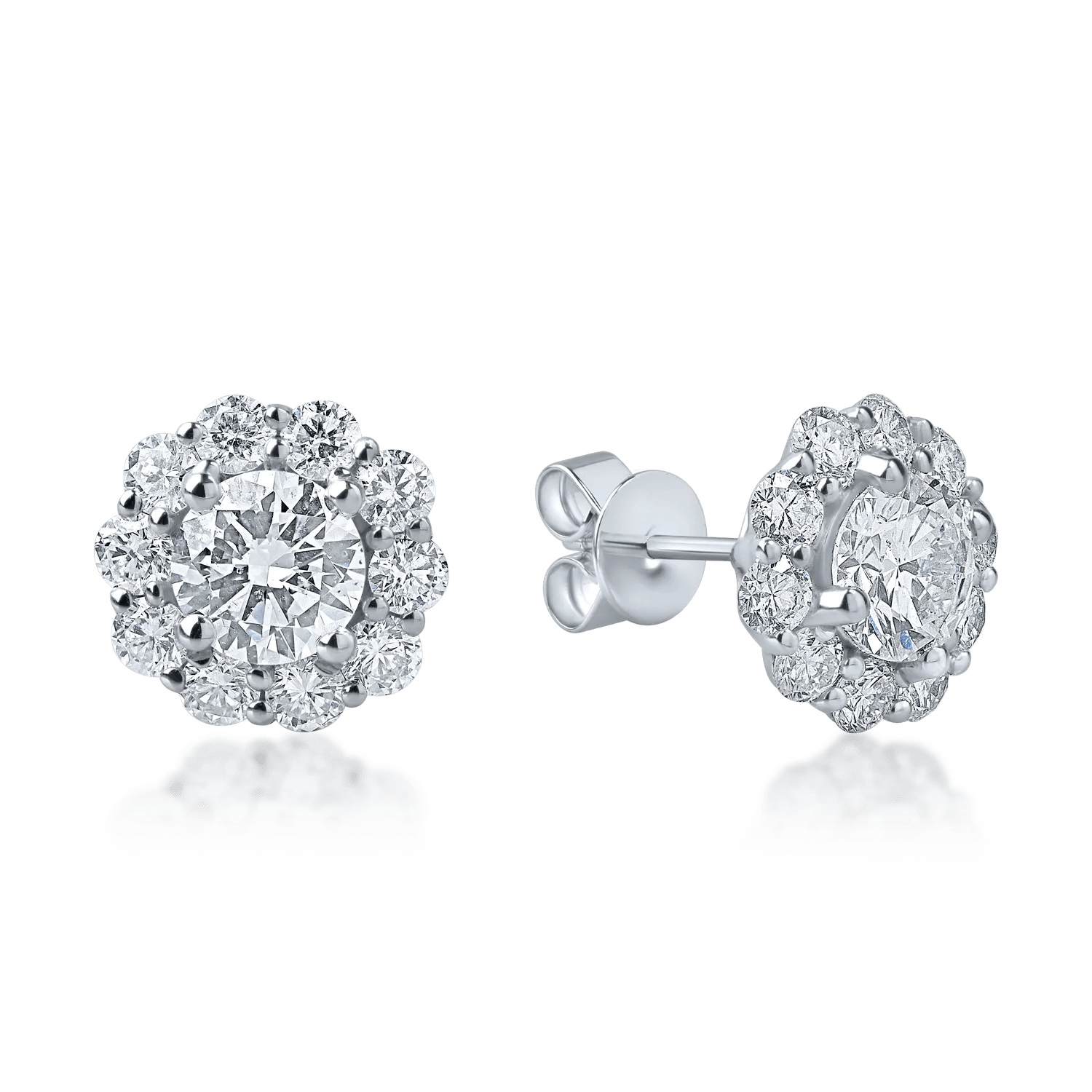 Cercei din aur alb cu diamante de 2.05ct Cercei din aur alb cu diamante de 2.05ct