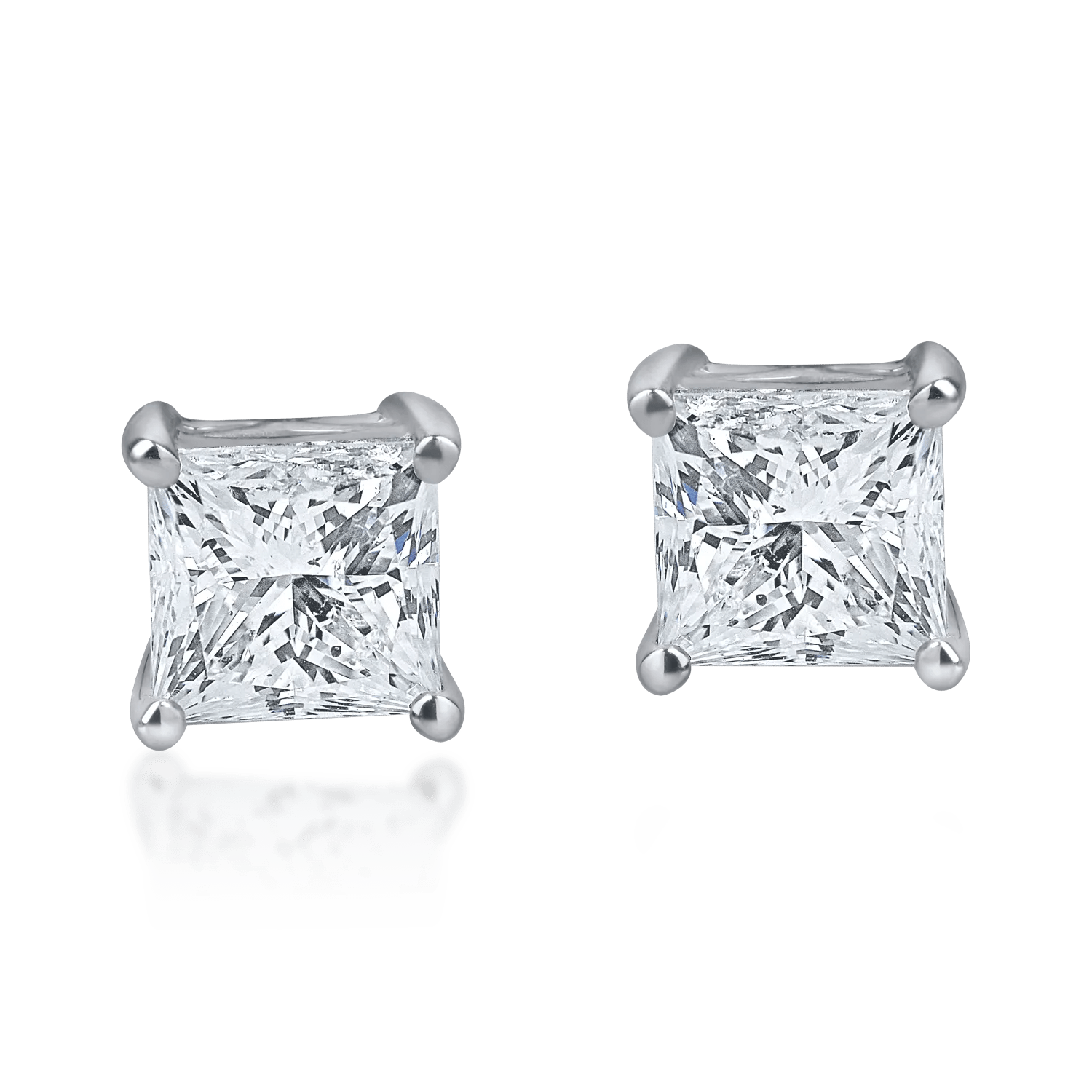 Cercei din aur alb cu diamante princess – 2.06ct Cercei din aur alb cu diamante princess - 2.06ct