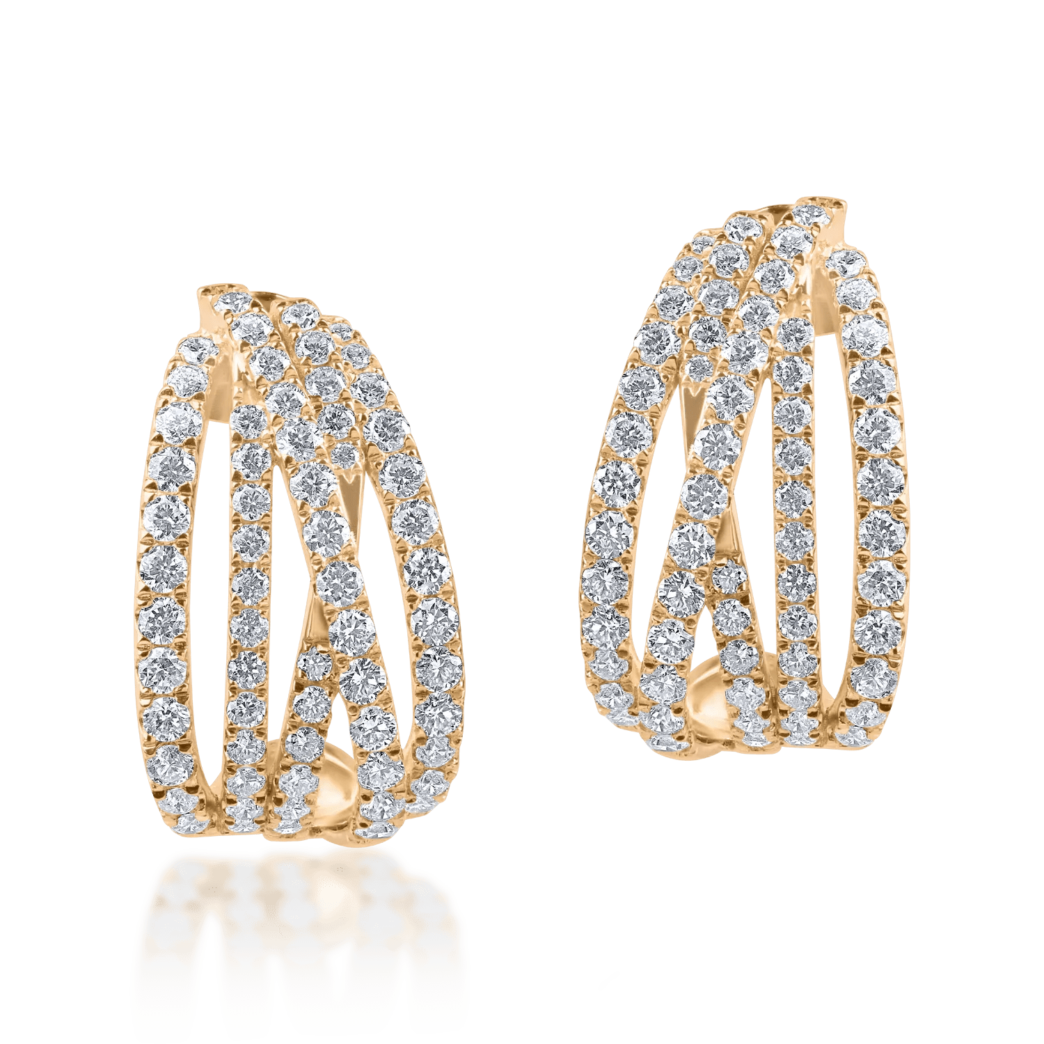 Cercei din aur galben cu diamante de 1.52ct Cercei din aur galben cu diamante de 1.52ct