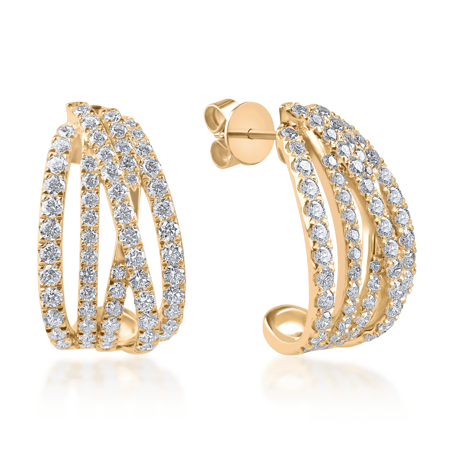 Cercei din aur galben cu diamante de 1.52ct Cercei din aur galben cu diamante de 1.52ct