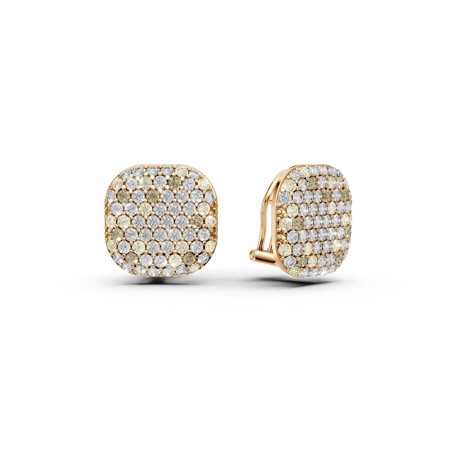 Cercei din aur galben cu diamante multicolore de 3.89ct – Teilor Cercei din aur galben cu diamante multicolore de 3.89ct – Teilor