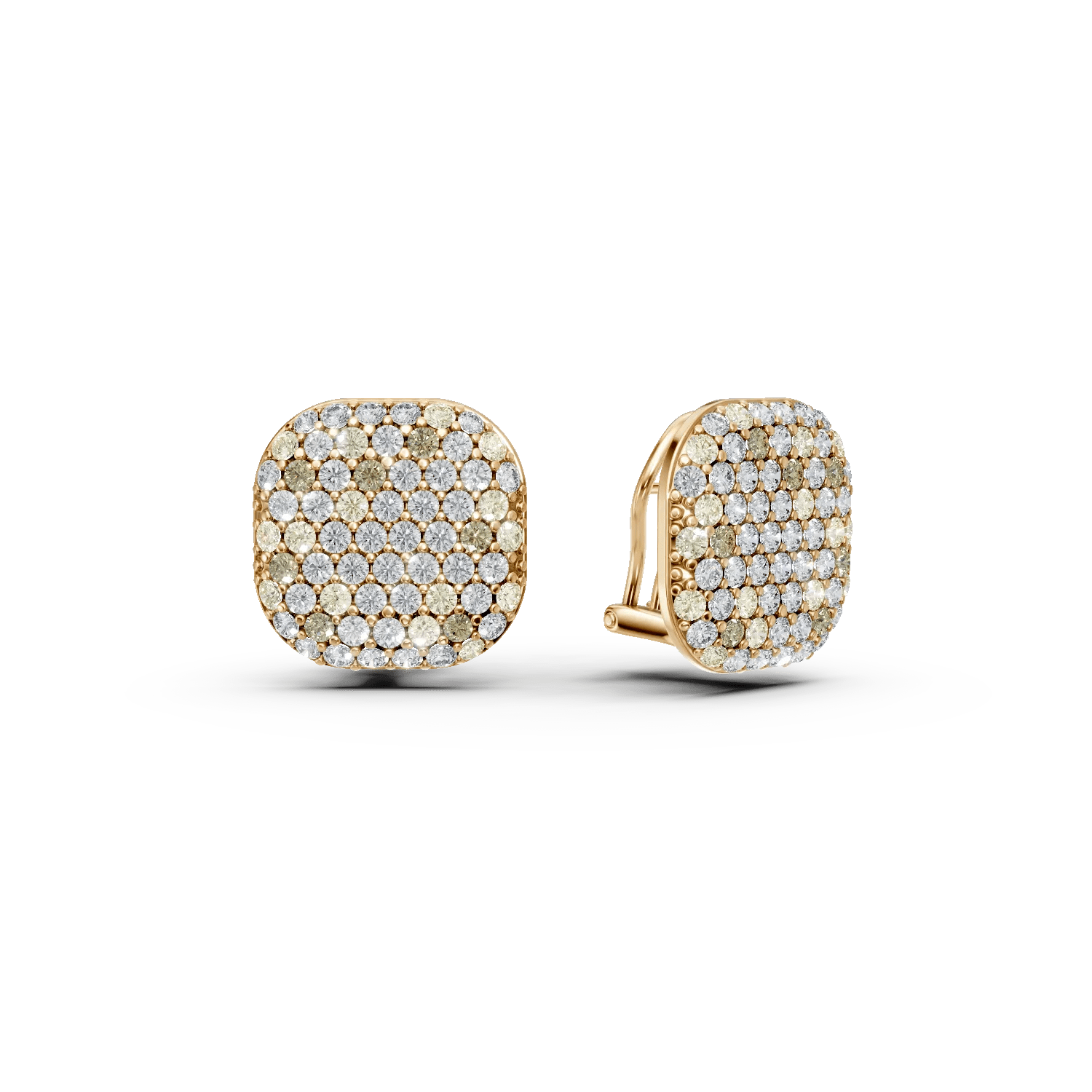 Cercei din aur galben cu diamante multicolore de 3.89ct Cercei din aur galben cu diamante multicolore de 3.89ct