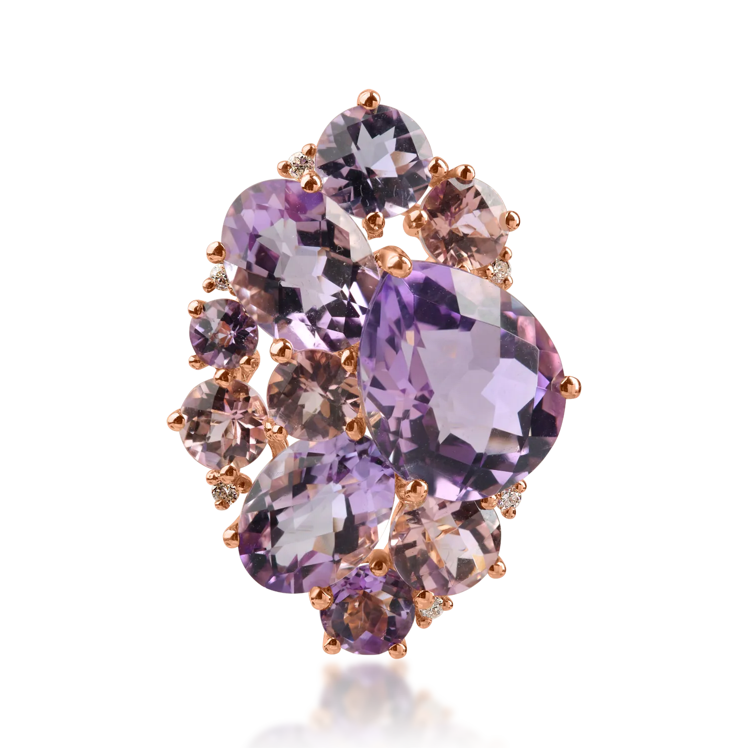 Pandantiv din aur roz cu pietre prețioase și semiprețioase de 7.95ct Pandantiv din aur roz cu pietre prețioase și semiprețioase de 7.95ct