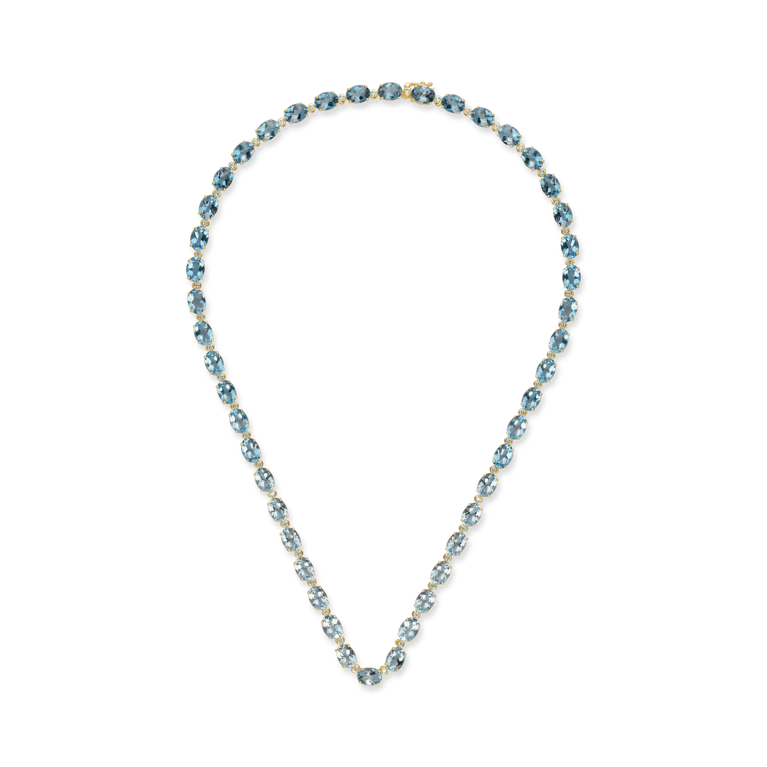 Colier tennis din aur galben cu topaze și diamante de 43.31ct Colier tennis din aur galben cu topaze și diamante de 43.31ct