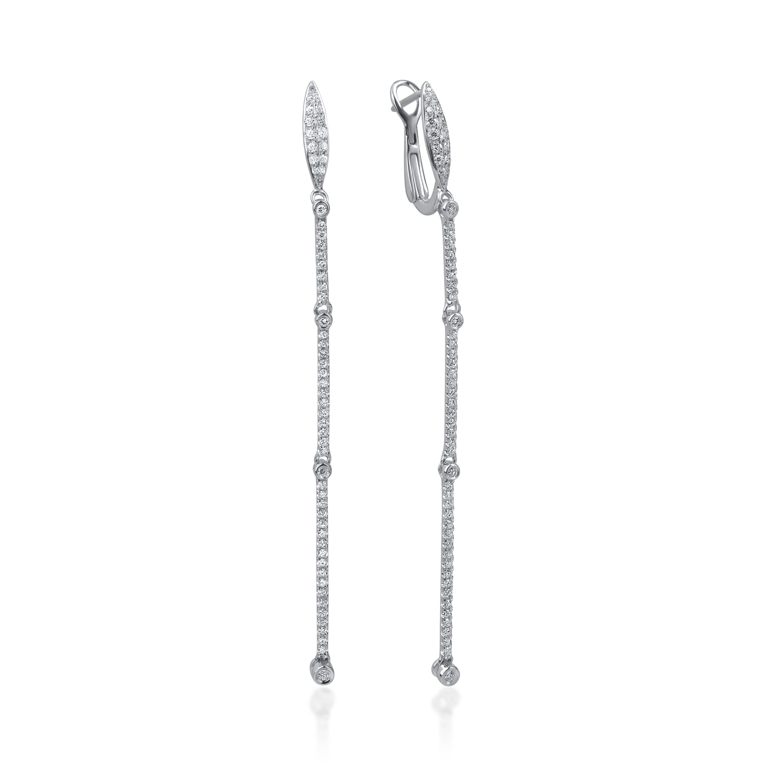 Cercei lungi din aur alb cu diamante de 0.52ct Cercei lungi din aur alb cu diamante de 0.52ct