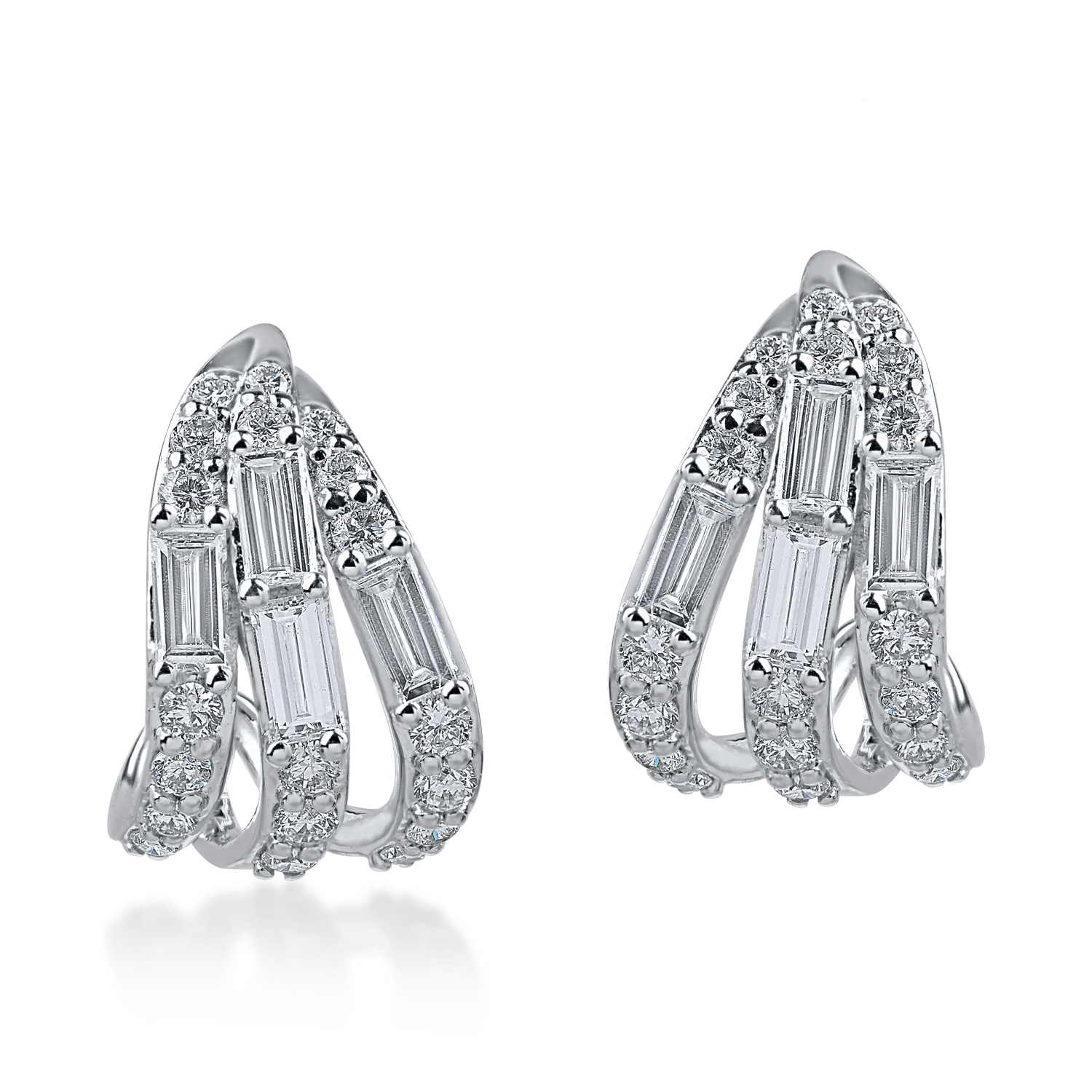 Cercei din aur alb cu diamante de 0.82ct Cercei din aur alb cu diamante de 0.82ct