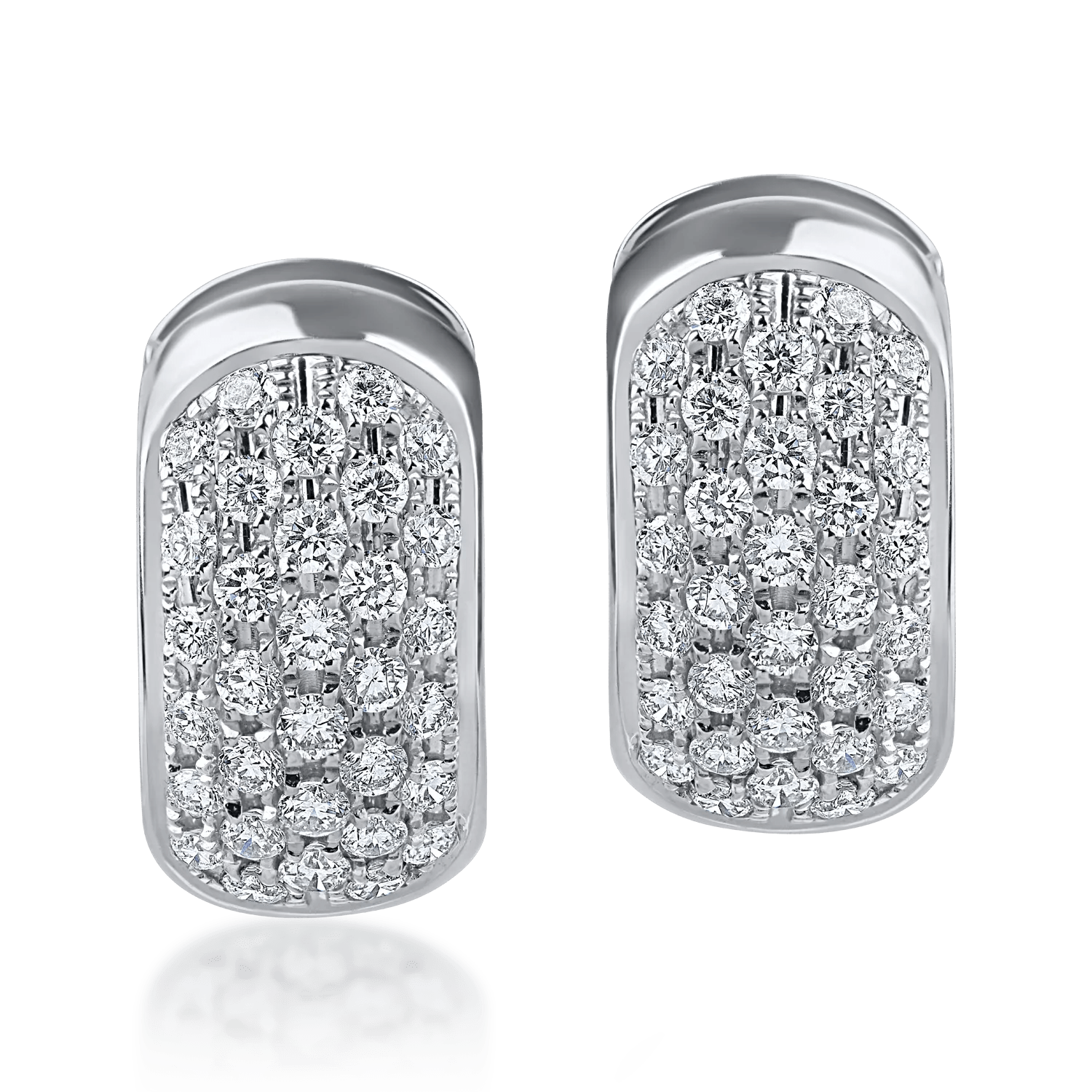 Cercei creole din aur alb cu diamante 0.8ct Cercei creole din aur alb cu diamante 0.8ct