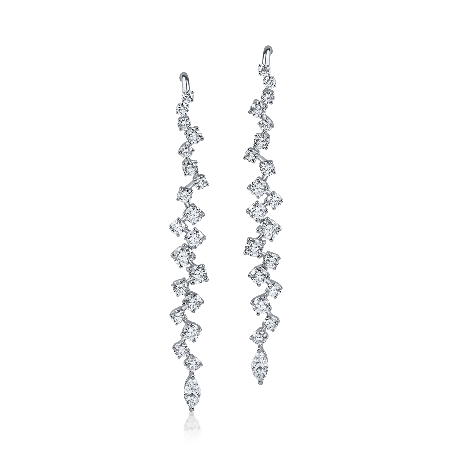 Cercei lungi din aur alb cu diamante marquise Cercei lungi din aur alb cu diamante marquise