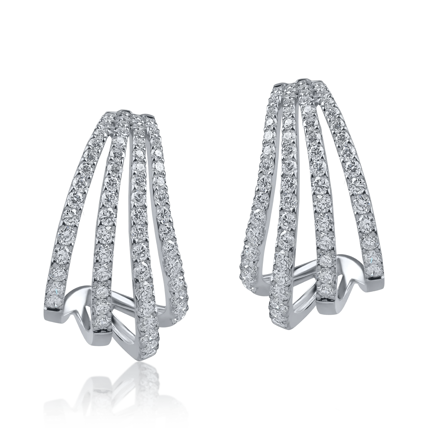 Cercei din aur alb cu diamante microsetting Cercei din aur alb cu diamante microsetting
