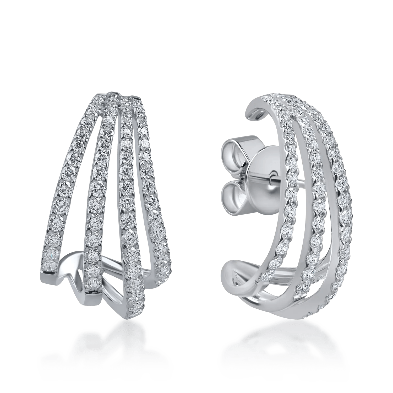 Cercei din aur alb cu diamante microsetting de 1.84ct Cercei din aur alb cu diamante microsetting de 1.84ct