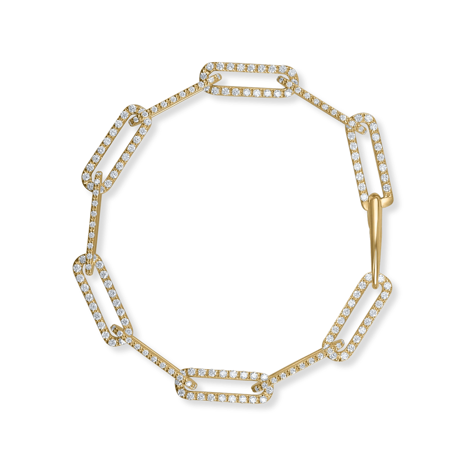 Brățară geometrică din aur galben cu diamante de 3.26ct Brățară geometrică din aur galben cu diamante de 3.26ct