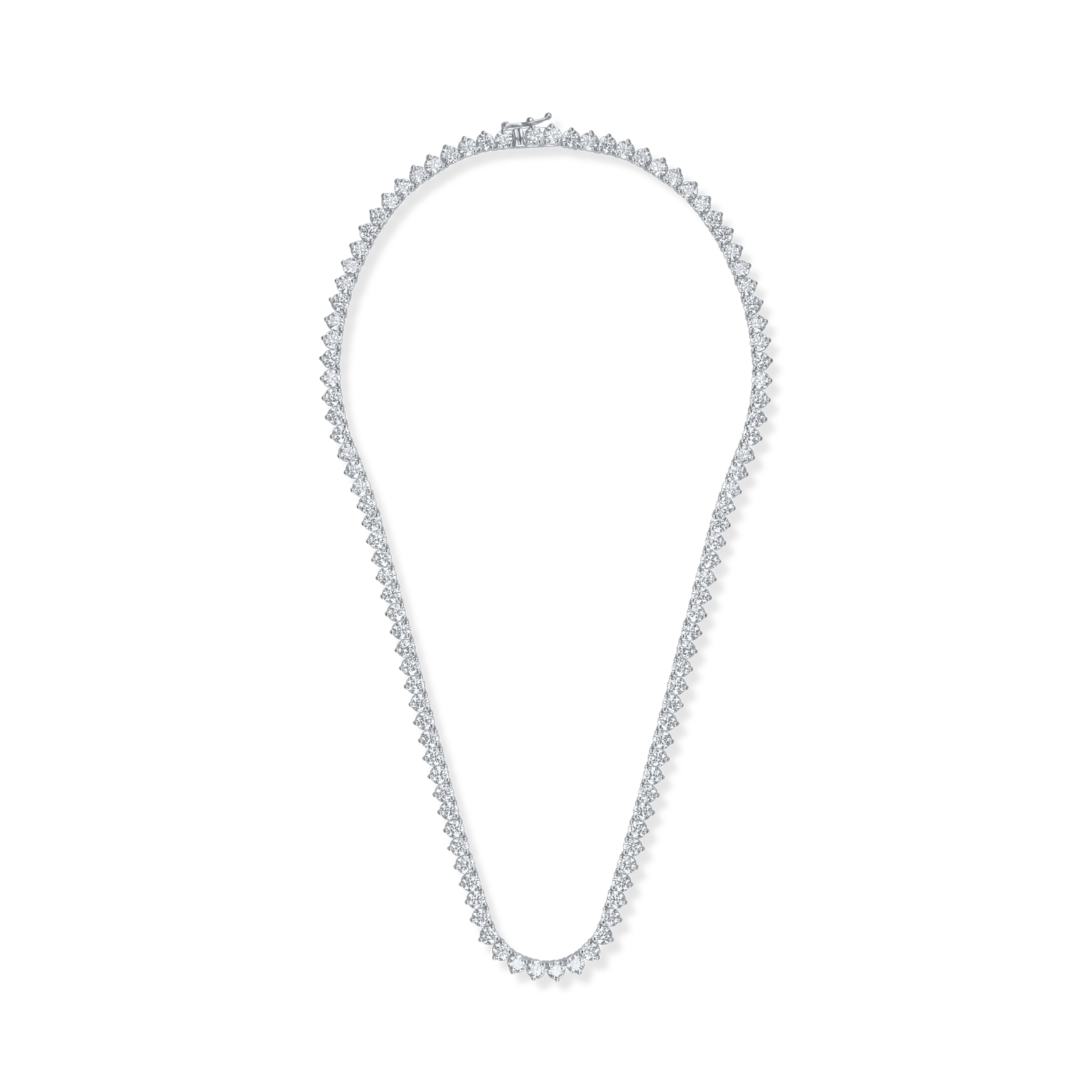 Colier tennis din aur alb cu diamante de 18.01ct Colier tennis din aur alb cu diamante de 18.01ct