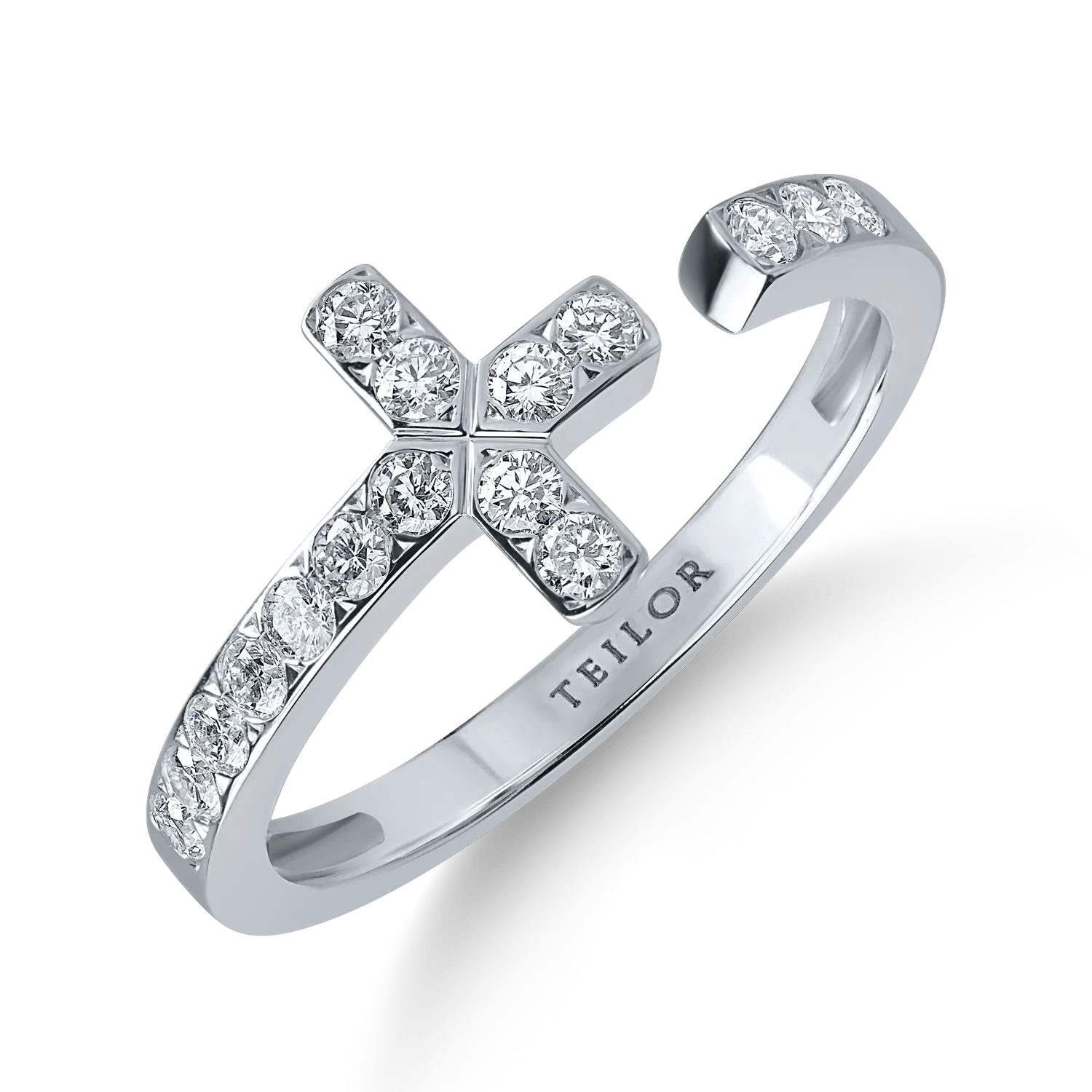 Inel deschis din aur alb cu diamante de 0.33ct Inel deschis din aur alb cu diamante de 0.33ct