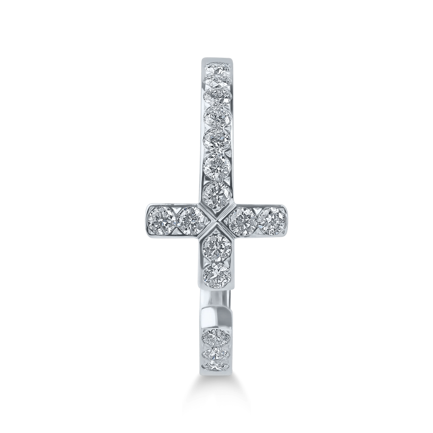 Inel deschis din aur alb cu diamante Inel deschis din aur alb cu diamante