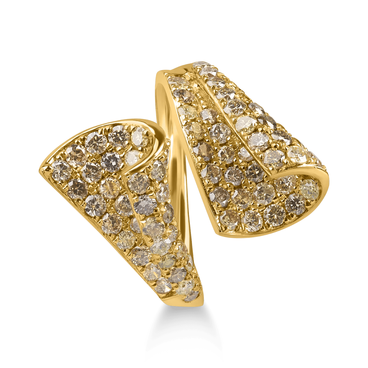 Inel deschis din aur galben cu diamante – 1.74ct Inel deschis din aur galben cu diamante - 1.74ct