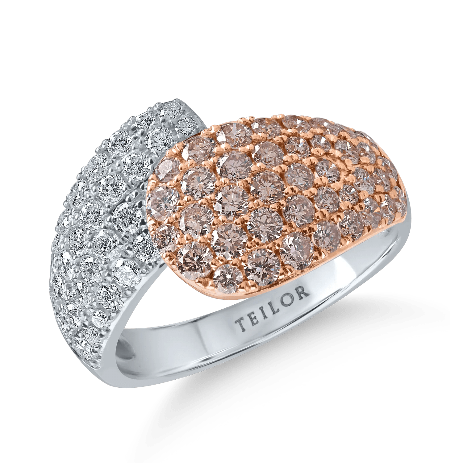 Inel din aur alb-roz cu diamante roz de 1.53ct Inel din aur alb-roz cu diamante roz de 1.53ct