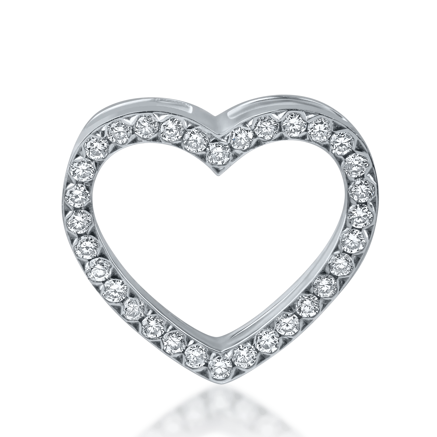 Pandantiv inimă din aur alb cu diamante de 0.16ct Pandantiv inimă din aur alb cu diamante de 0.16ct