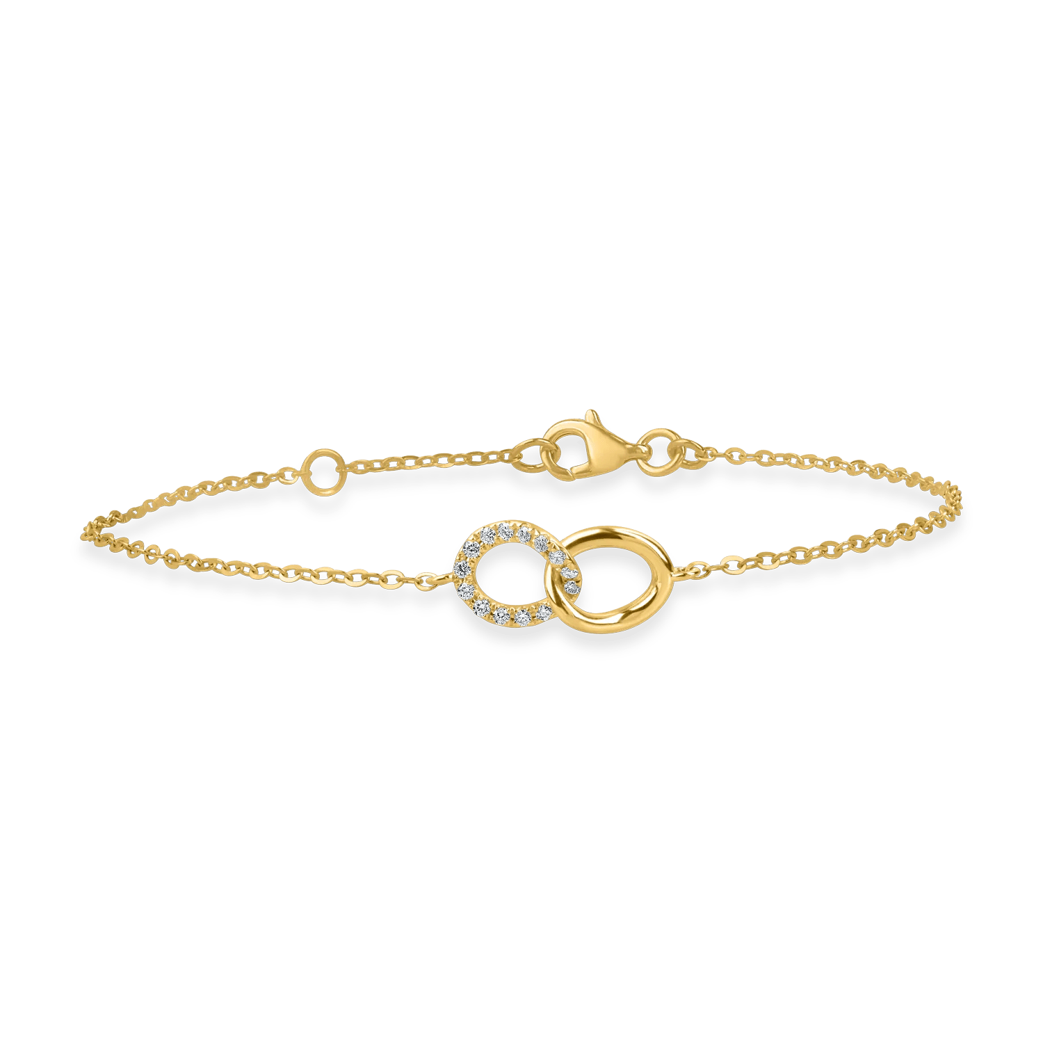 Brățară din aur galben cu pandantiv geometric și diamante de 0.08ct Brățară din aur galben cu pandantiv geometric și diamante de 0.08ct