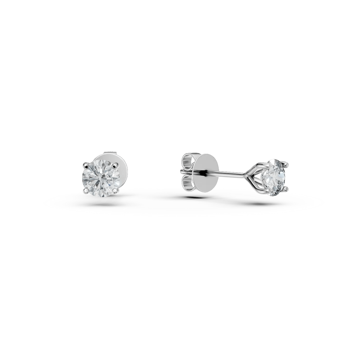 Cercei solitaire din aur alb cu diamante de 0.8ct Cercei solitaire din aur alb cu diamante de 0.8ct