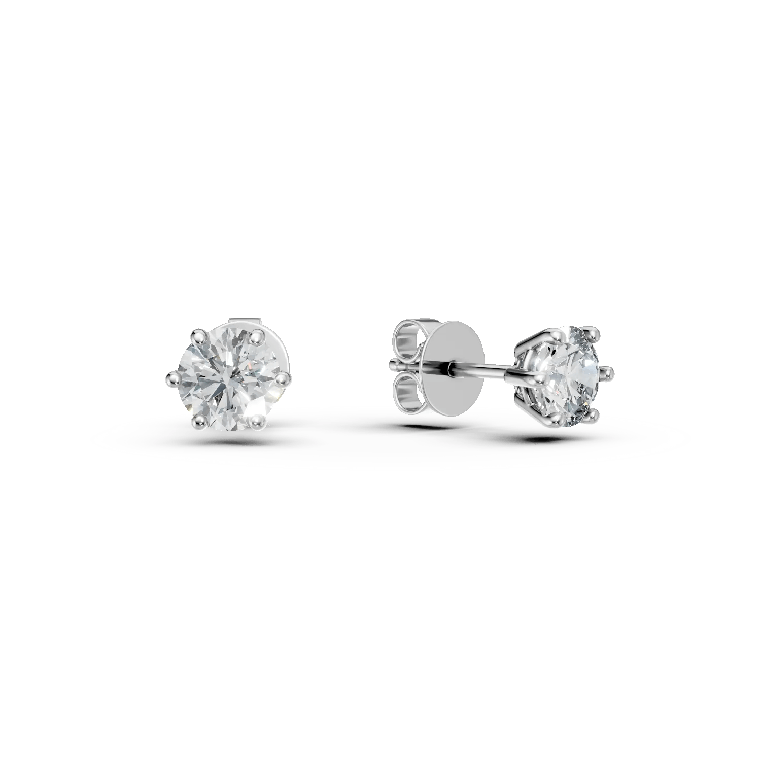 Cercei solitaire din aur alb cu diamante de 0.88ct Cercei solitaire din aur alb cu diamante de 0.88ct