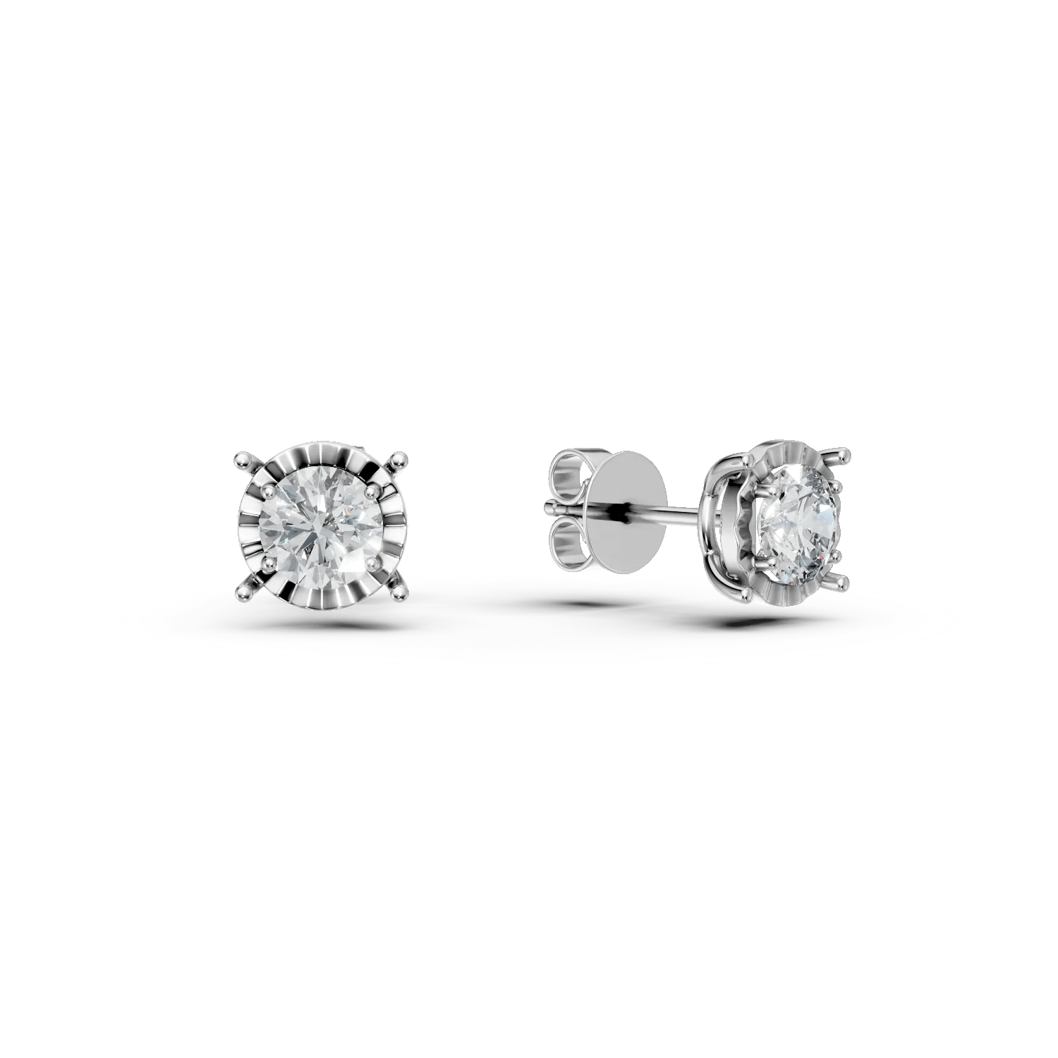Cercei solitaire din aur alb cu diamante de 0.61ct Cercei solitaire din aur alb cu diamante de 0.61ct