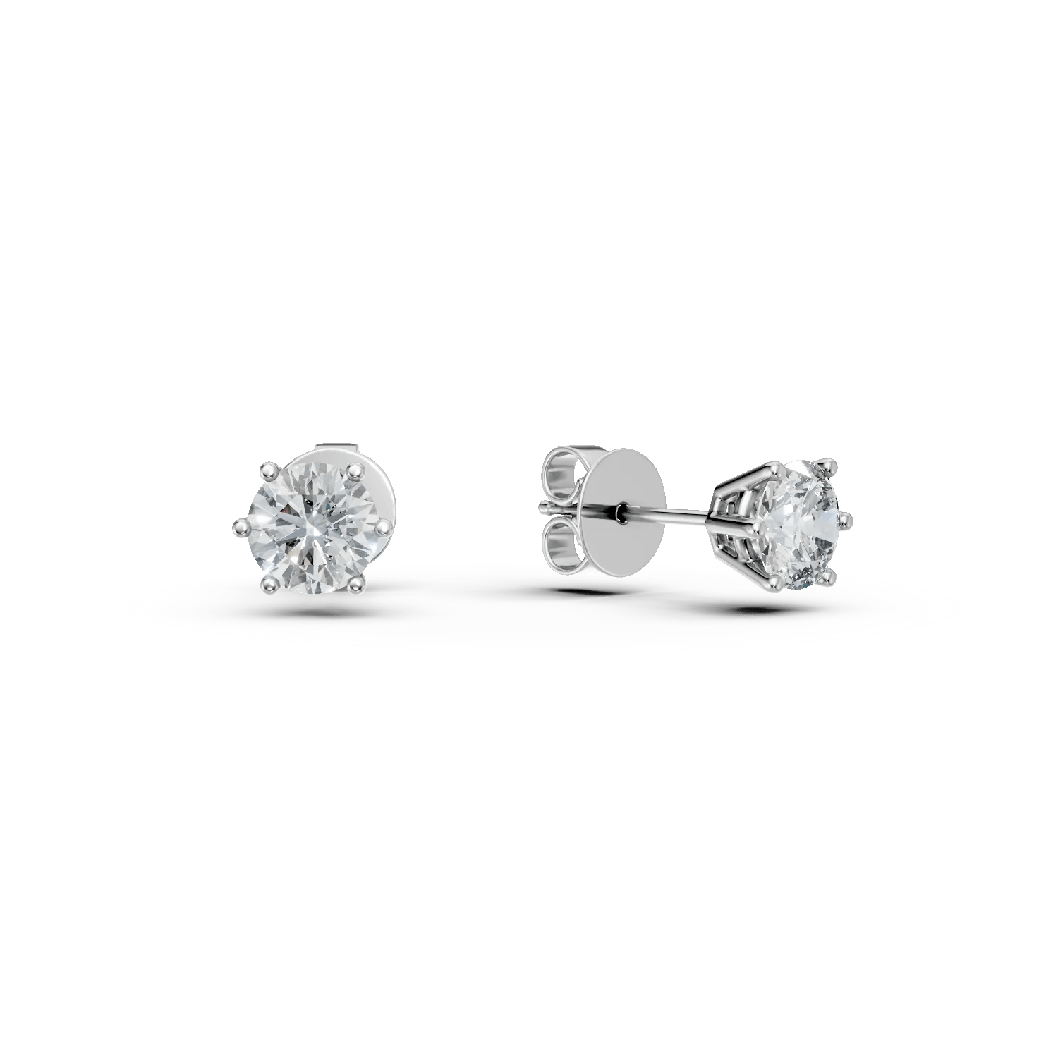 Cercei solitaire din aur alb cu diamante de 1.04ct Cercei solitaire din aur alb cu diamante de 1.04ct