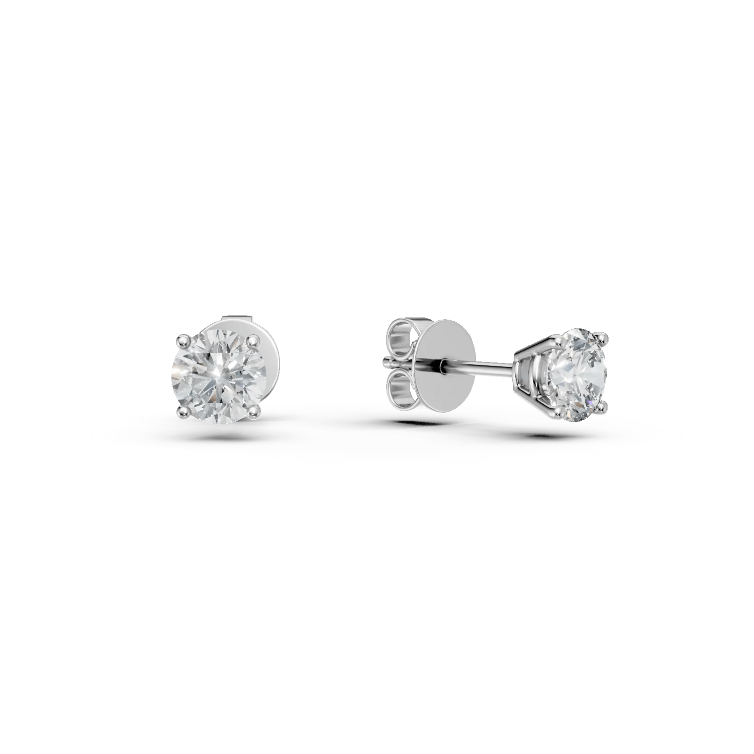 Cercei solitaire din aur alb cu diamante de 1.06ct Cercei solitaire din aur alb cu diamante de 1.06ct