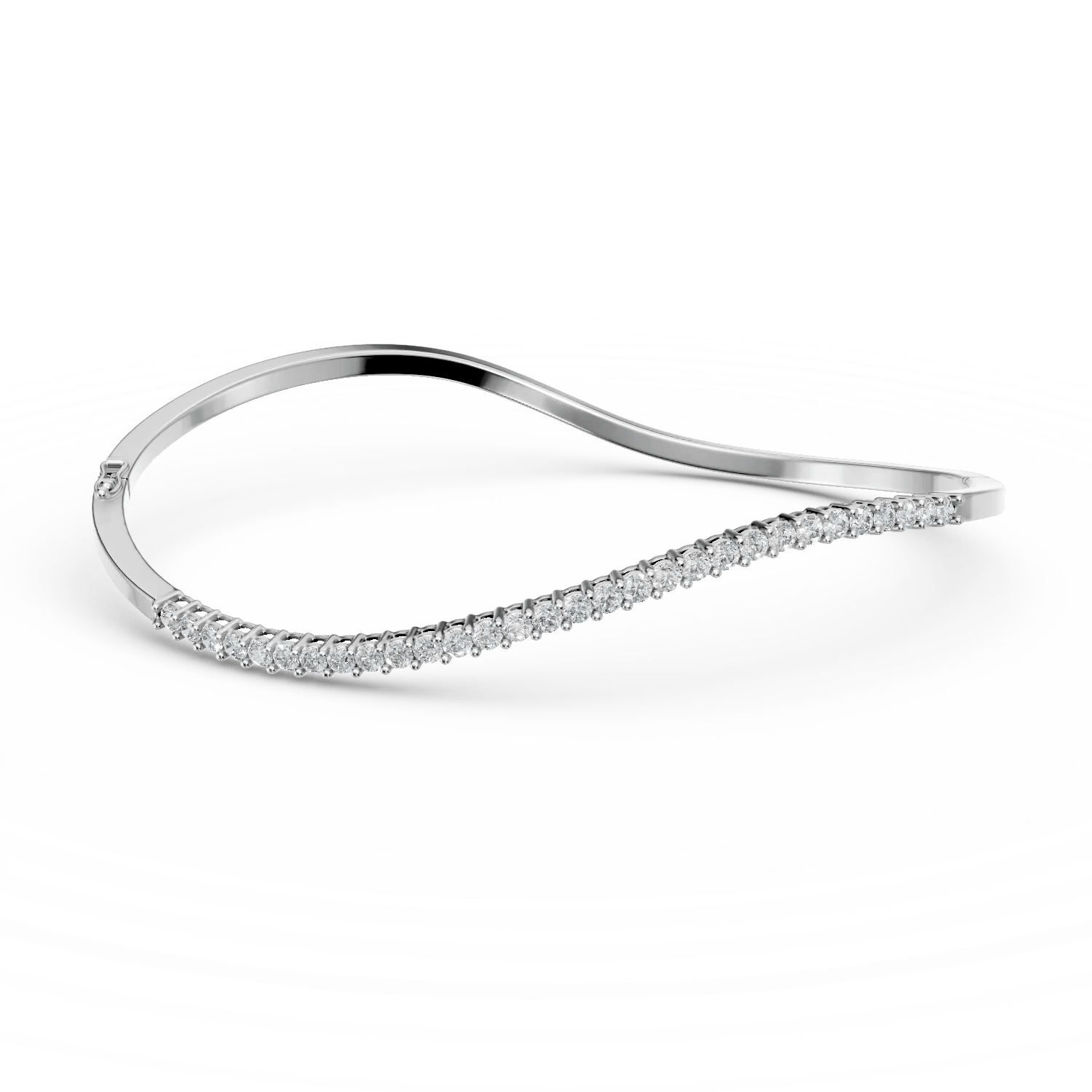 Brățară fixă din aur alb cu diamante de 0.63ct Brățară fixă din aur alb cu diamante de 0.63ct