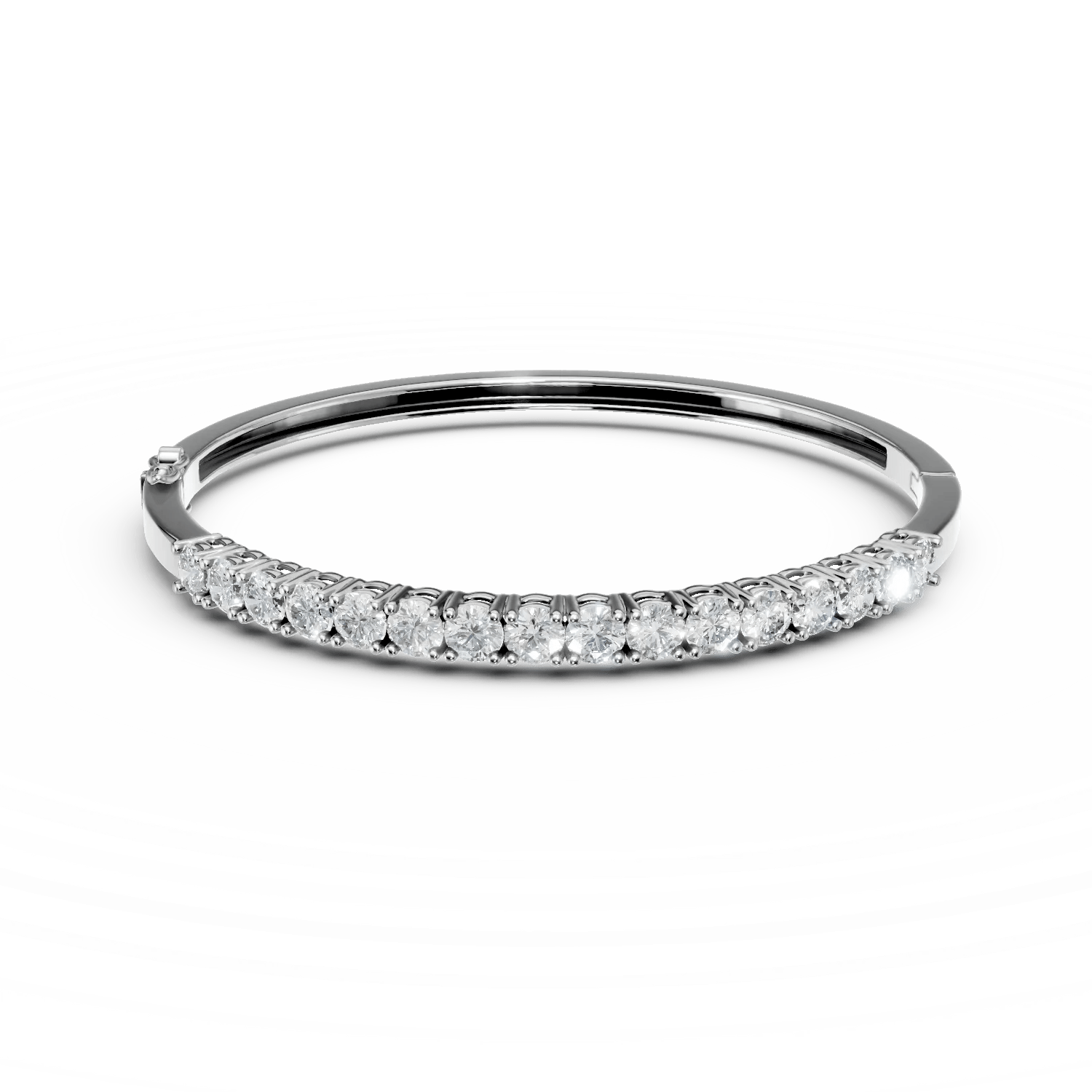 Brățară fixă din aur alb cu diamante de 3.38ct Brățară fixă din aur alb cu diamante de 3.38ct