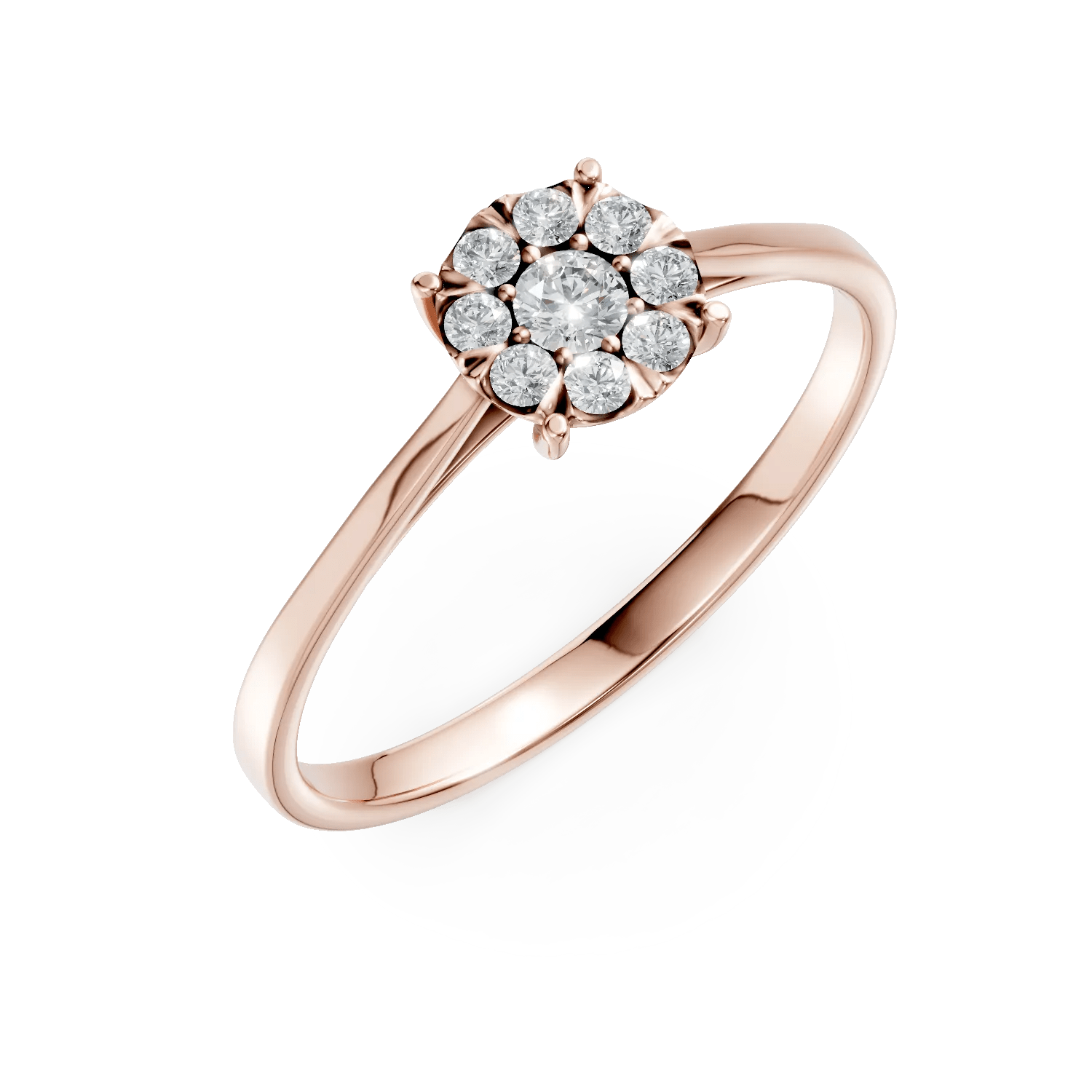 Inel de logodnă din aur roz cu diamante de 0.25ct Inel de logodnă din aur roz cu diamante de 0.25ct