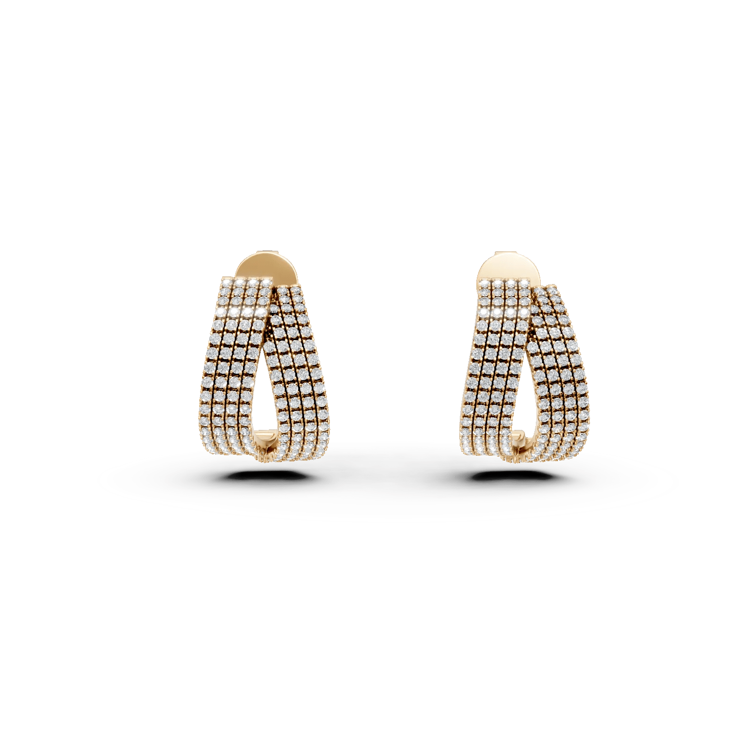 Cercei din aur galben cu diamante de 1.84ct Cercei din aur galben cu diamante de 1.84ct