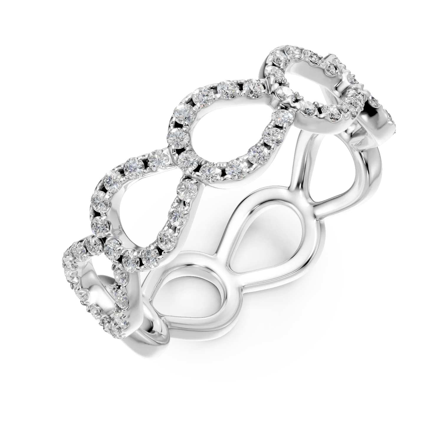 Inel din aur alb cu diamante microsetting de 0.45ct Inel din aur alb cu diamante microsetting de 0.45ct