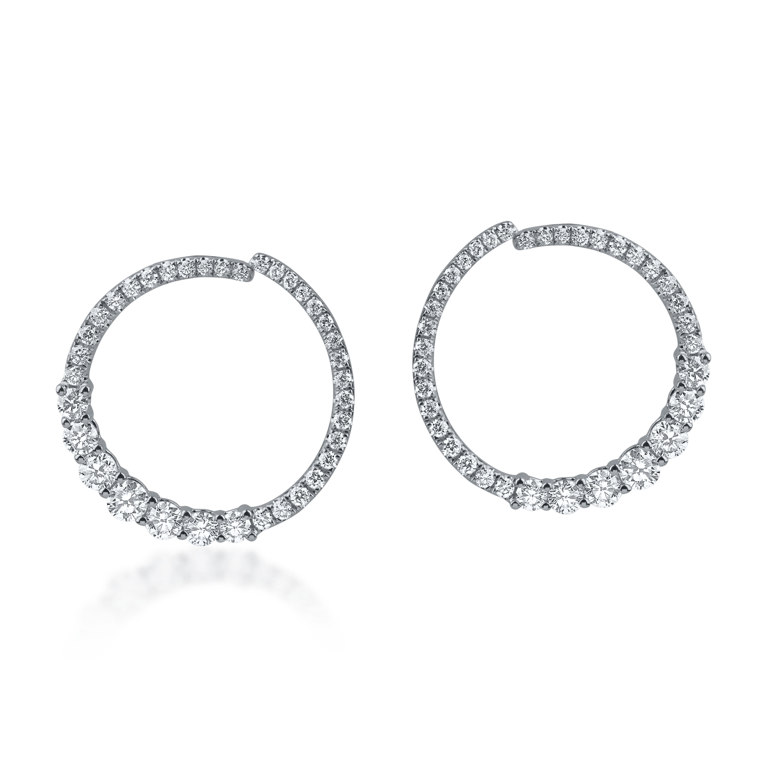 Cercei din aur alb cu diamante – bijuterii elegante Cercei din aur alb cu diamante - bijuterii elegante