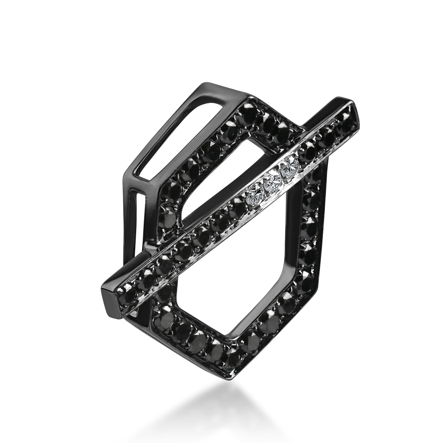 Pandantiv geometric din aur alb-negru cu diamante Pandantiv geometric din aur alb-negru cu diamante