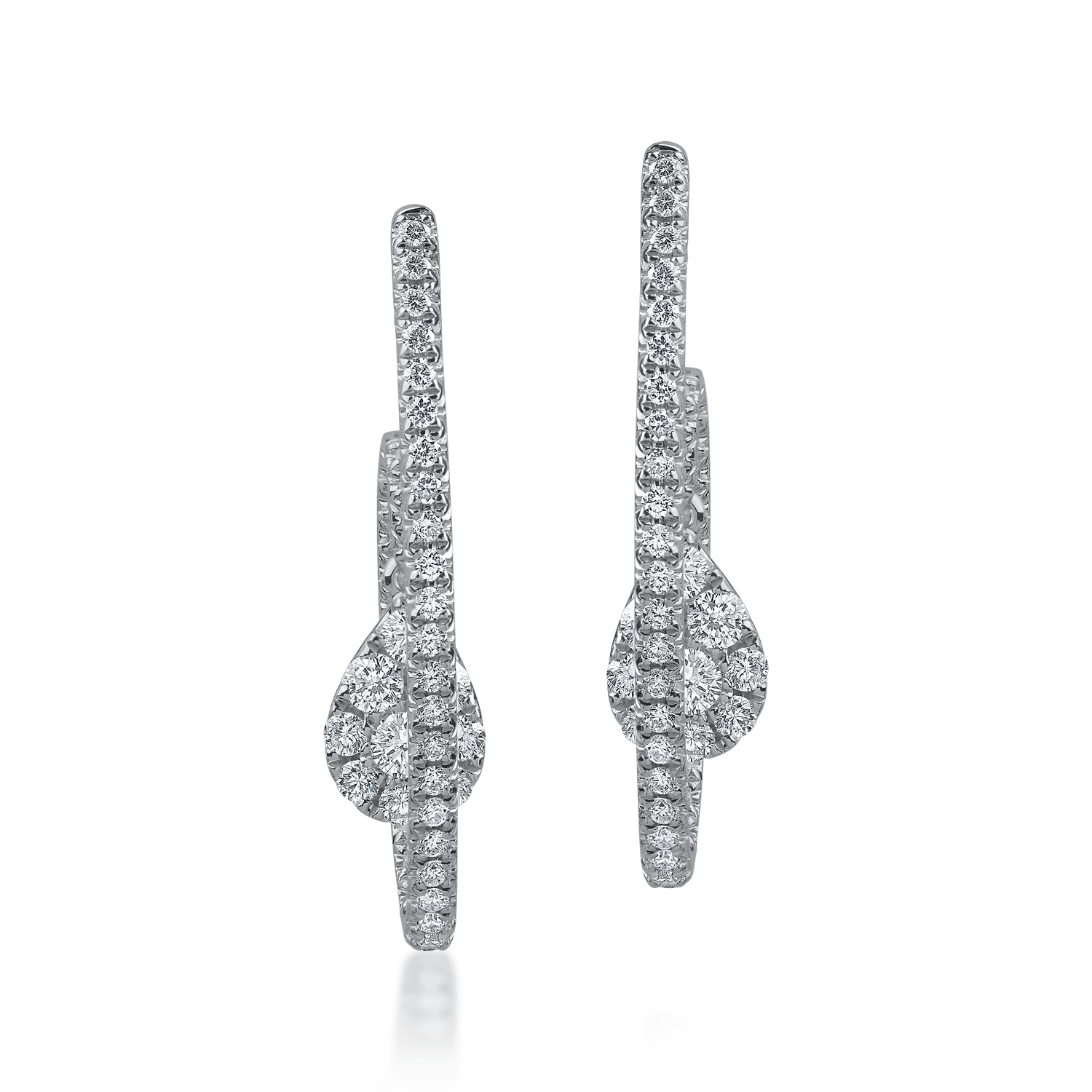 Cercei din aur alb cu diamante de 1.51ct Cercei din aur alb cu diamante de 1.51ct