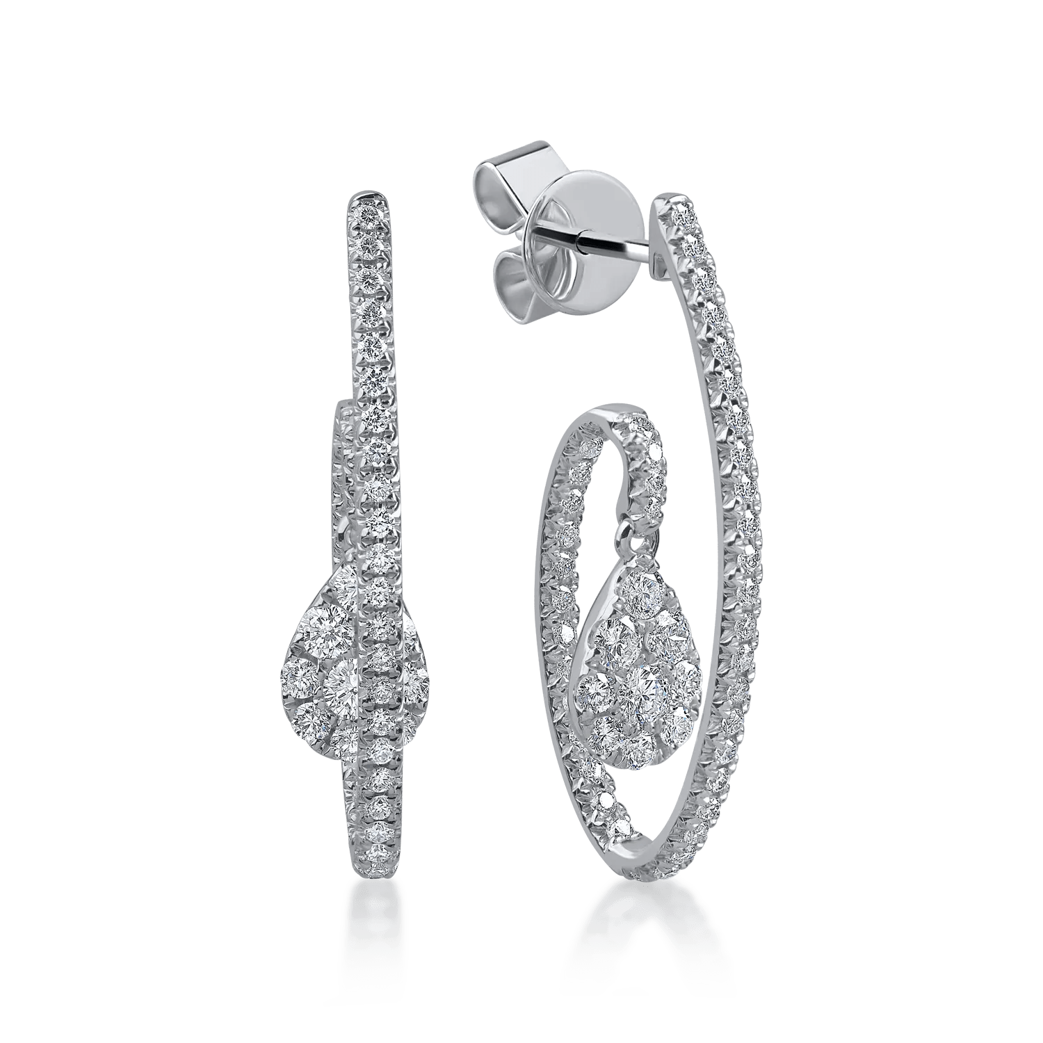 Cercei din aur alb cu diamante de 1.51ct Cercei din aur alb cu diamante de 1.51ct