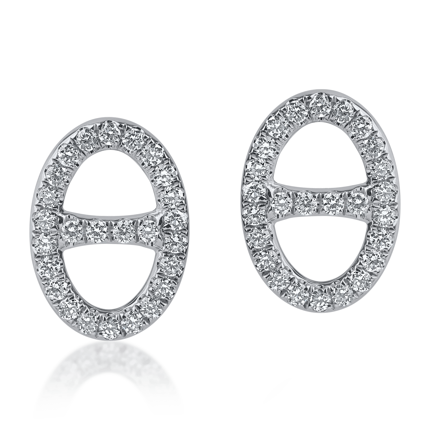 Cercei din aur alb cu diamante – design geometric Cercei din aur alb cu diamante - design geometric