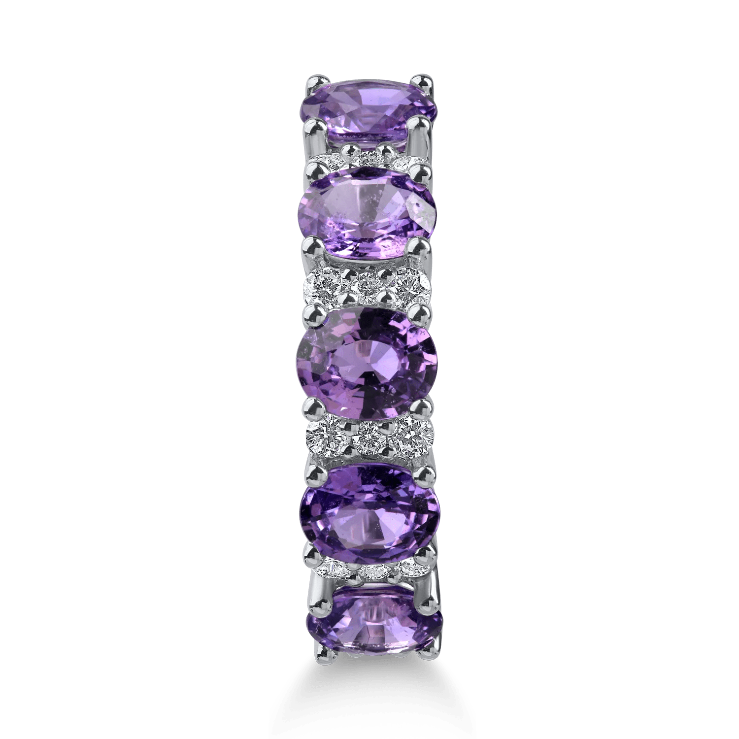 Inel din aur alb cu safire violet și diamante Inel din aur alb cu safire violet și diamante